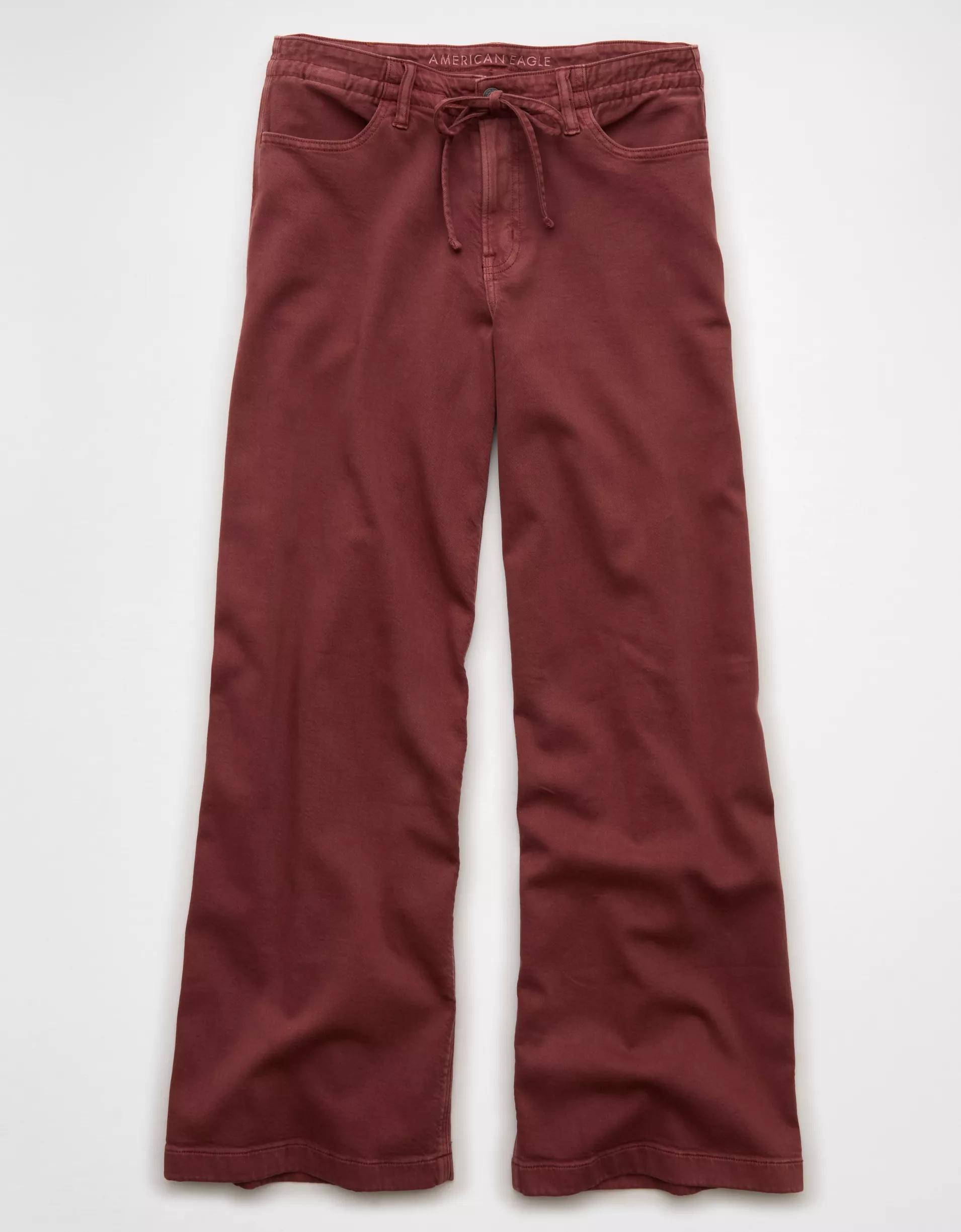 AE Dreamy Drape Stretch Low-Rise Ultra Wide-Leg Pant Product Image