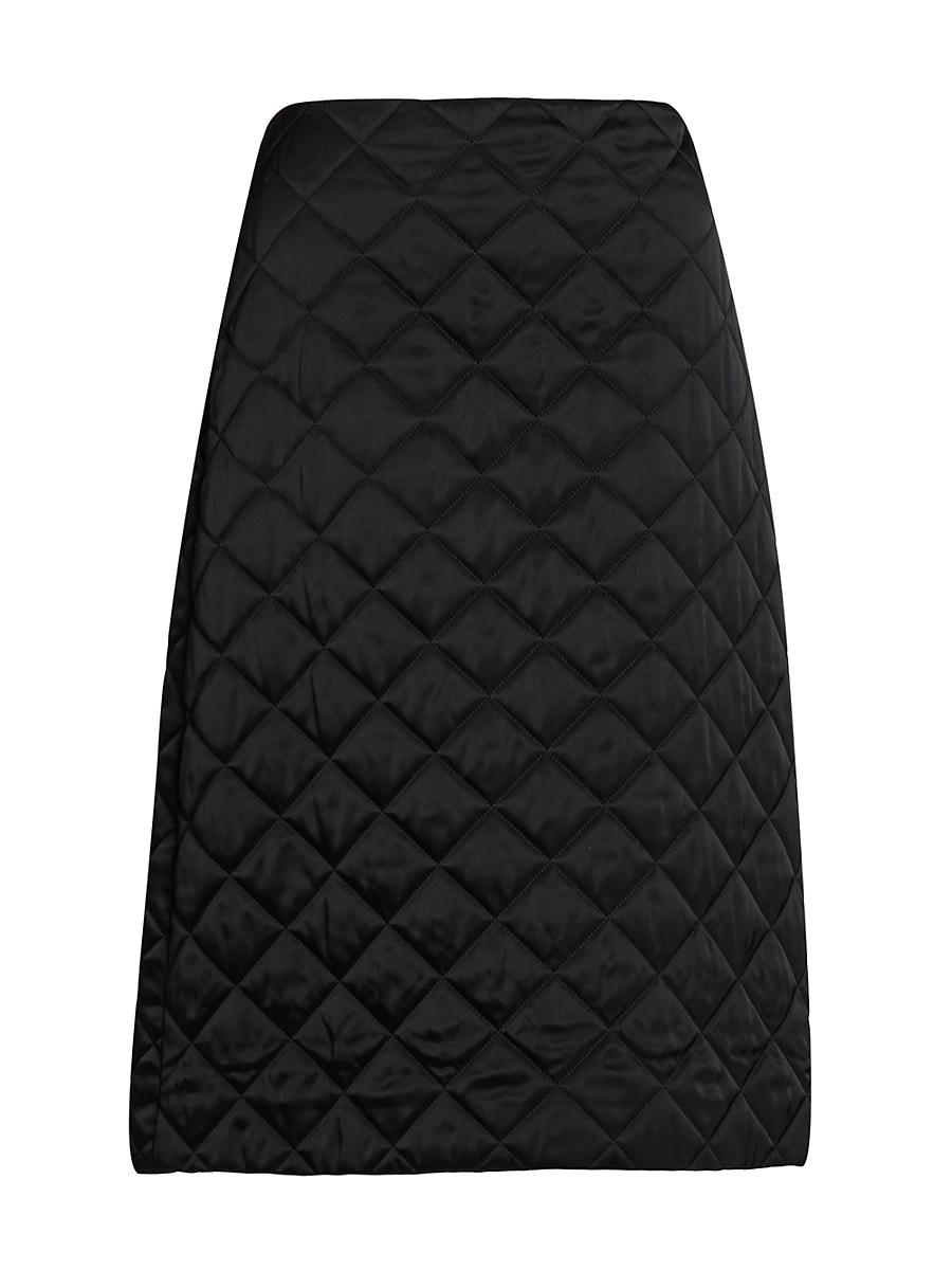 Womens Quilted A-Line Midi-Skirt Product Image