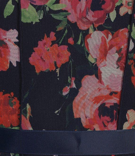 Jessica Howard Petite Size Floral Print Mesh Dress Product Image