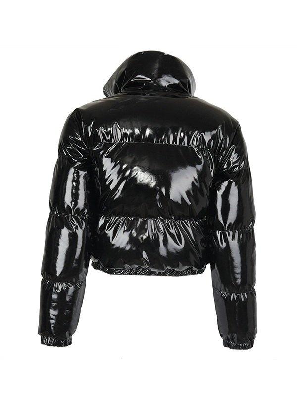 Pu Leather Puffer Jacket Product Image