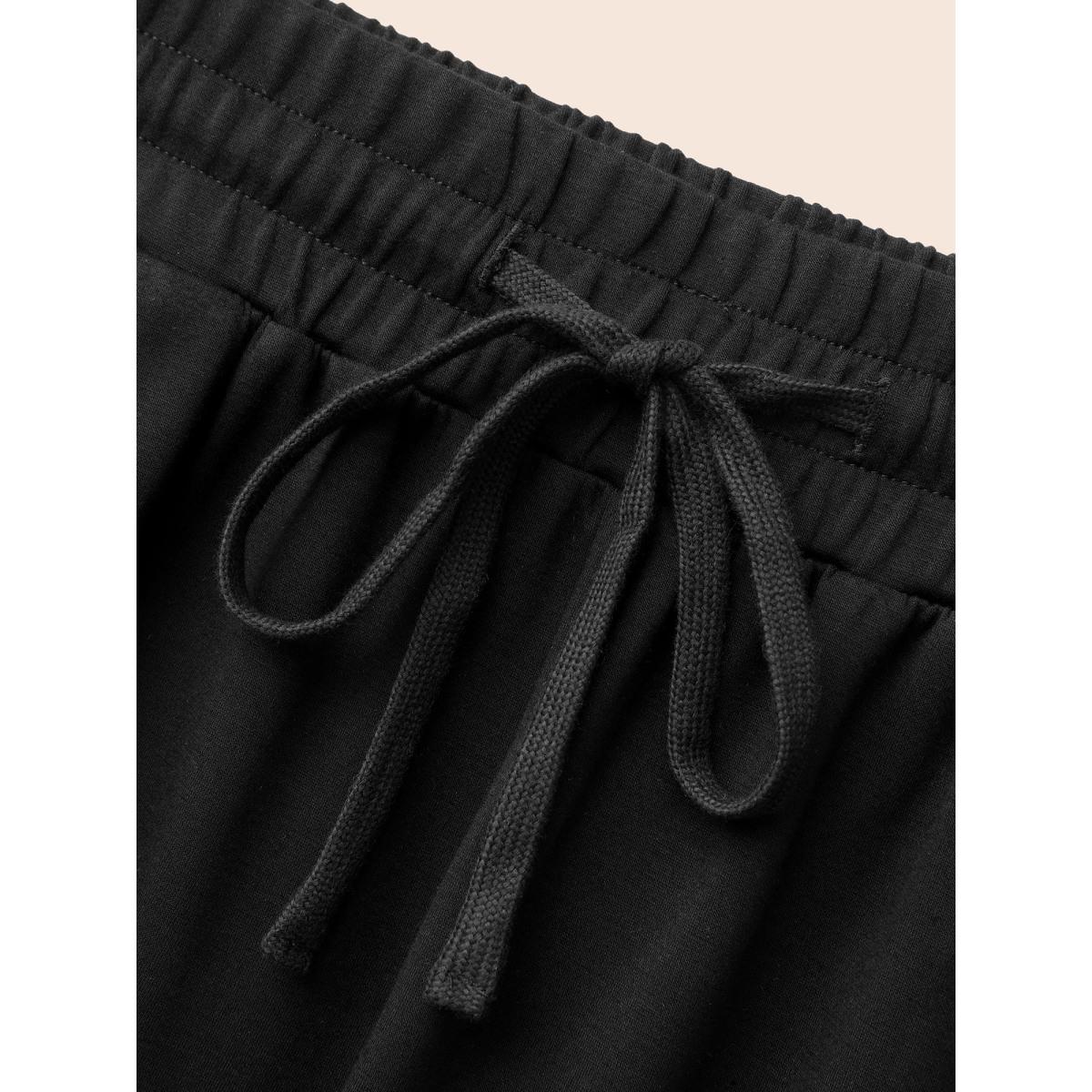 Plus Size Supersoft Straight-Leg Pants Women Black Casual Straight Leg Mid Rise Everyday Pants BloomChic 26/4X Product Image