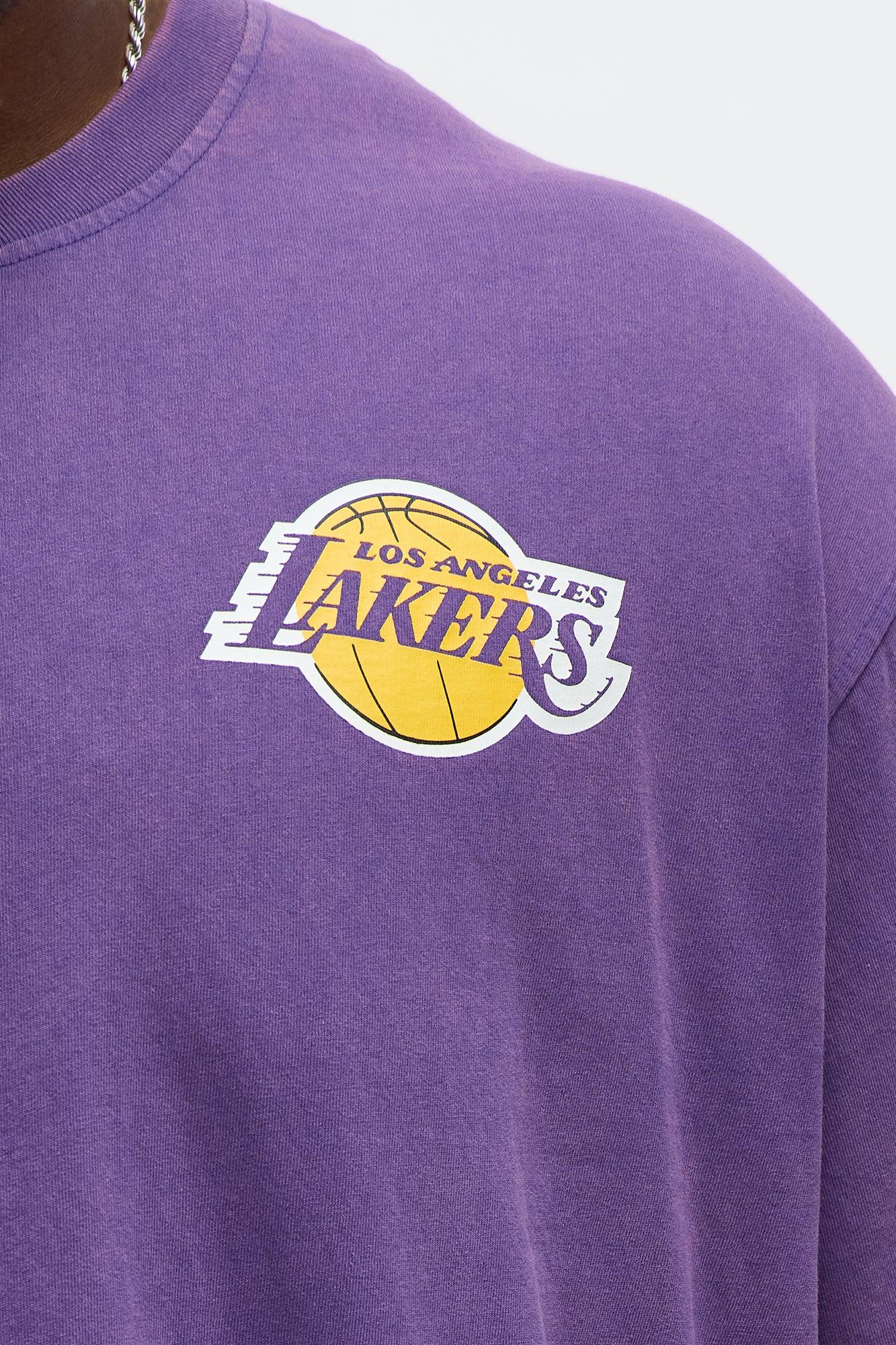 Lakers Freethrow Oversized Short Sleeve Tee - Purple Male Product Image