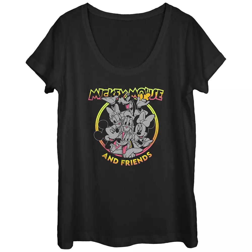 Disney's Mickey Mouse Bright Pals Scoop Neck Juniors' Graphic Tee, Women's,  Product Image