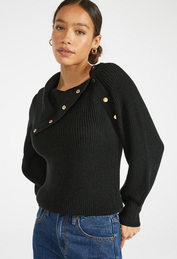 JustFab Margaux Platform Loafer Pump Womens Black/ White Size 8.5 Product Image