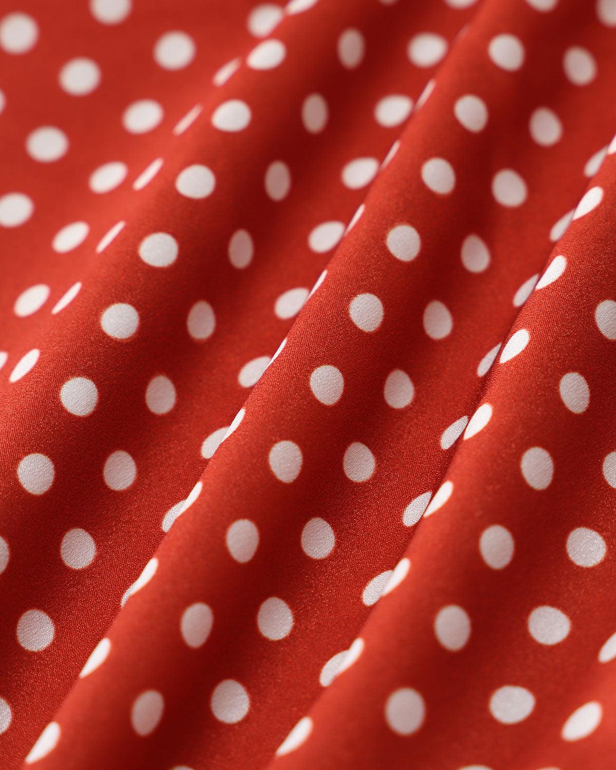 Red Polka Dot Button Blouse Product Image