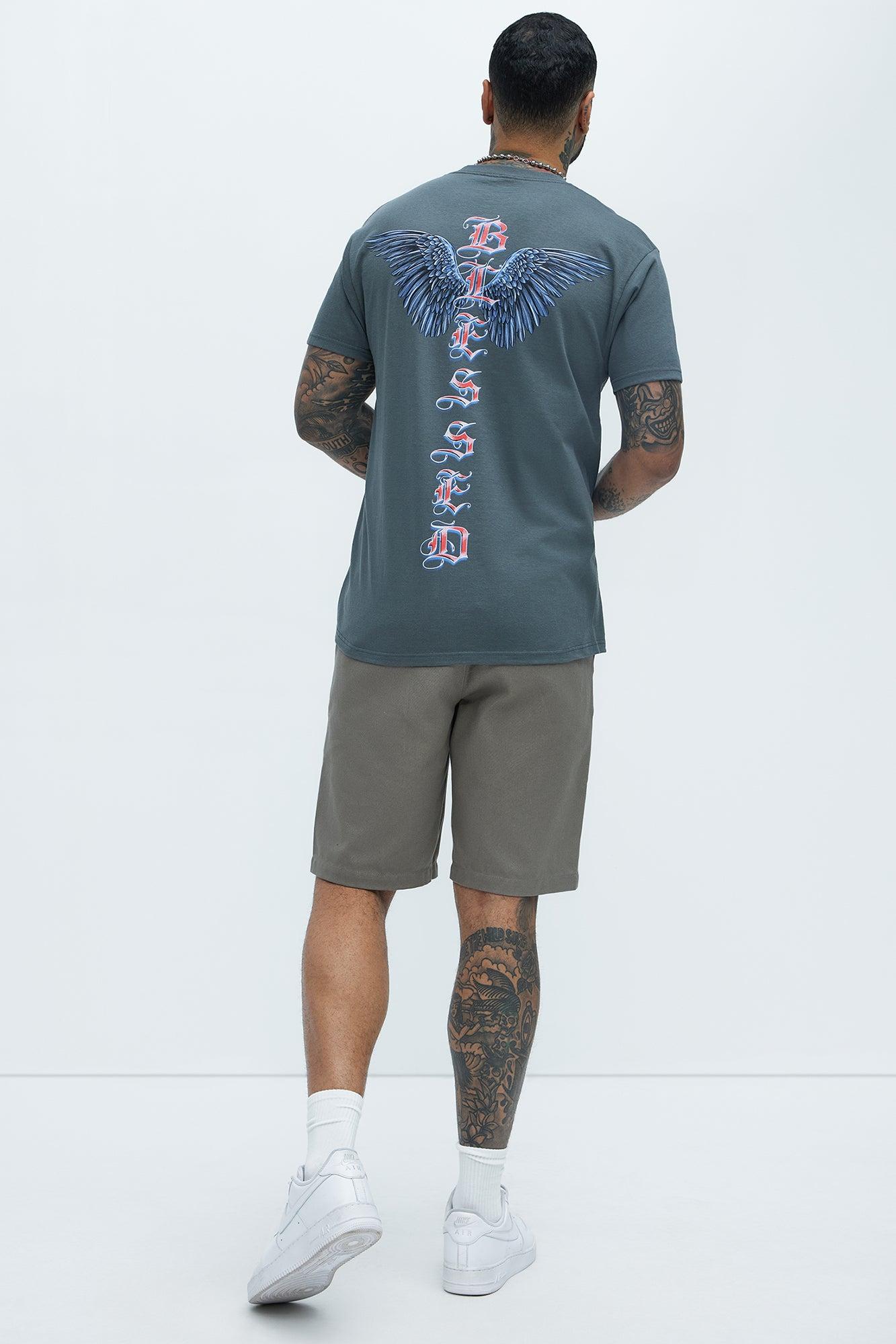 Blessed Wings Short Sleeve Tee - Charcoal Product Image