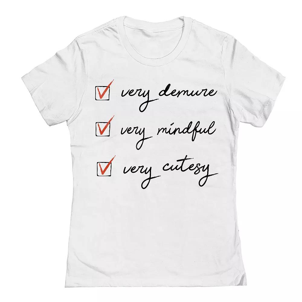 Junior's Grayson Threads The Label Very Demure Checklist Graphic Tee, Girl's,  Product Image