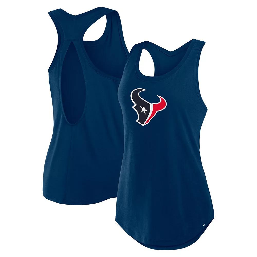 Women's Fanatics Navy Houston Texans Iron Fan Tank Top, Size: 2XL, Blue Product Image
