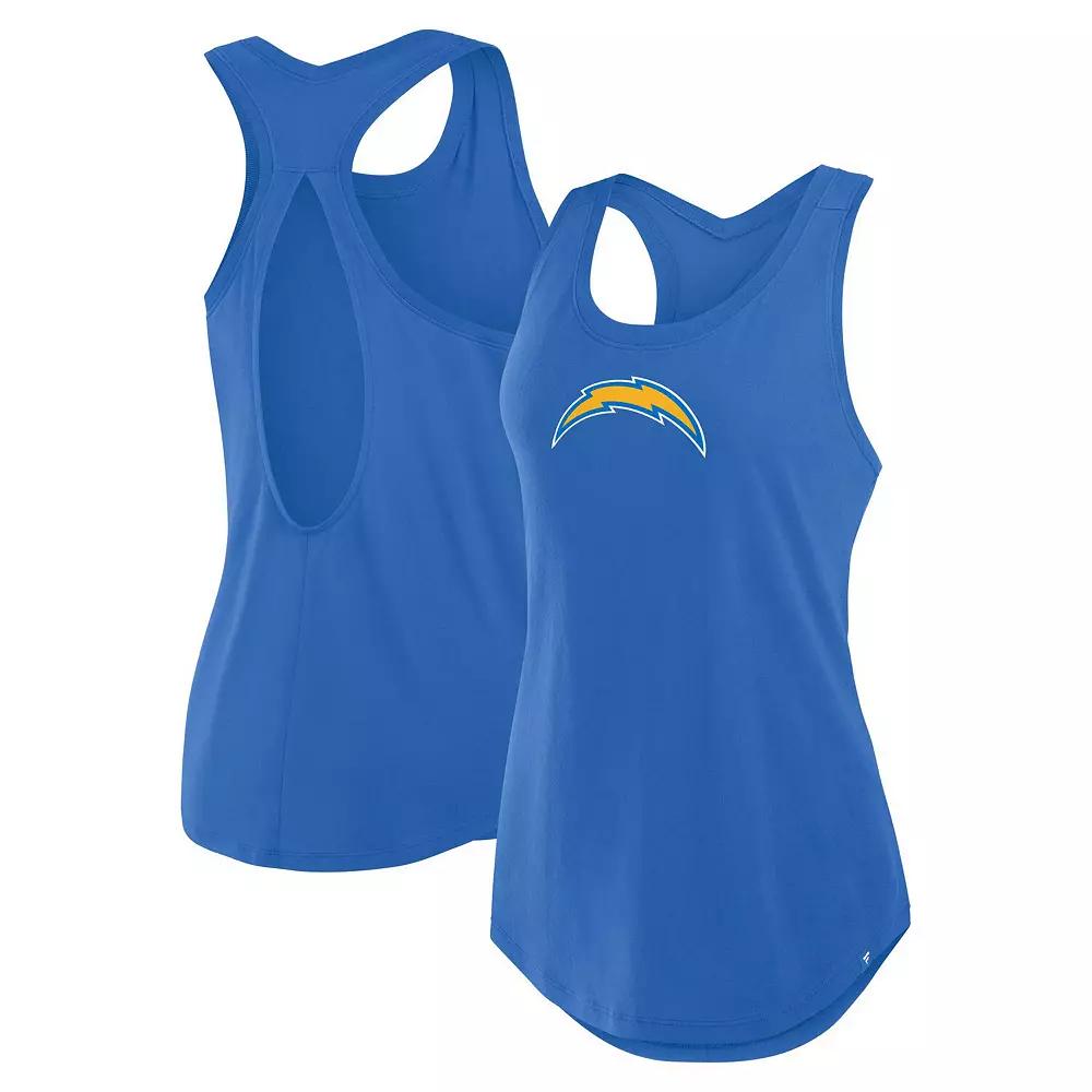 Women's Fanatics Powder Blue Los Angeles Chargers Iron Fan Tank Top,  Product Image