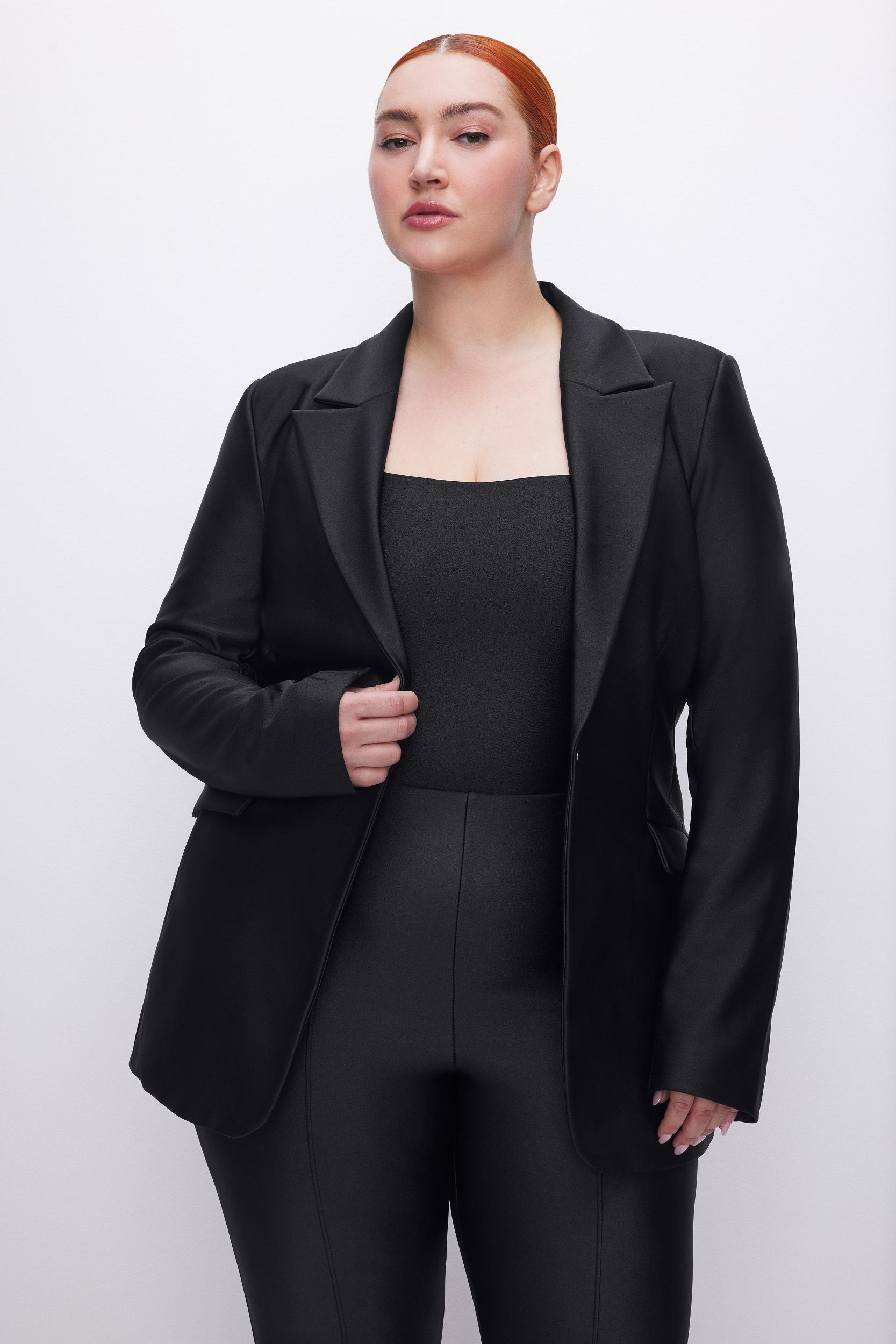 COMPRESSION SHINE SCULPTED BLAZER | BLACK001 Product Image