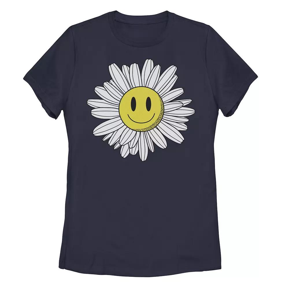 Juniors' Big Smiling Daisy Tee, Girl's, Size: Small, Blue Product Image