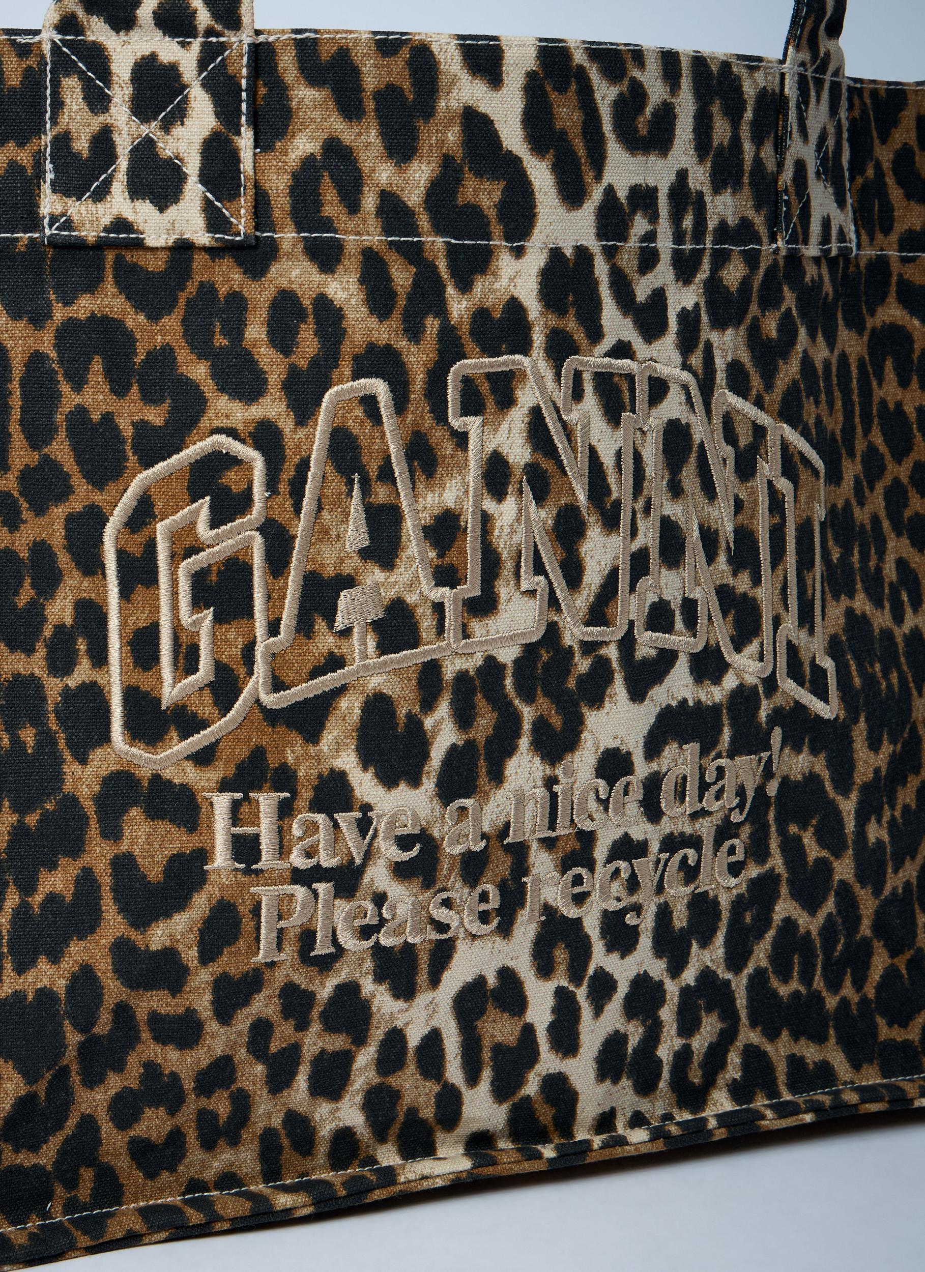 large leopard-print canvas tote bag Product Image