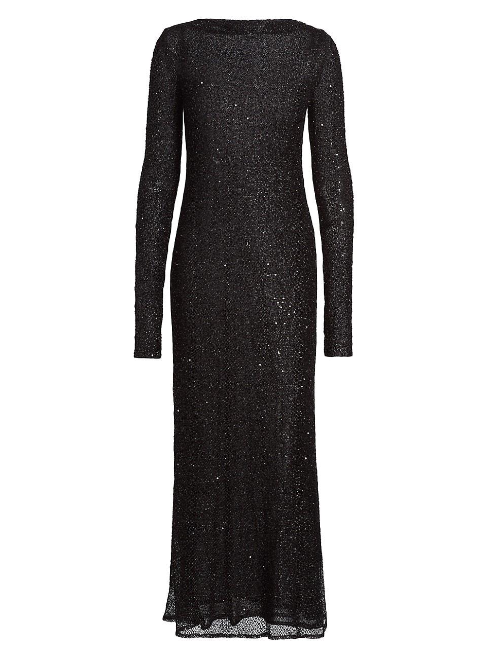 Womens Marlowe Sequined Mesh Maxi Dress Product Image