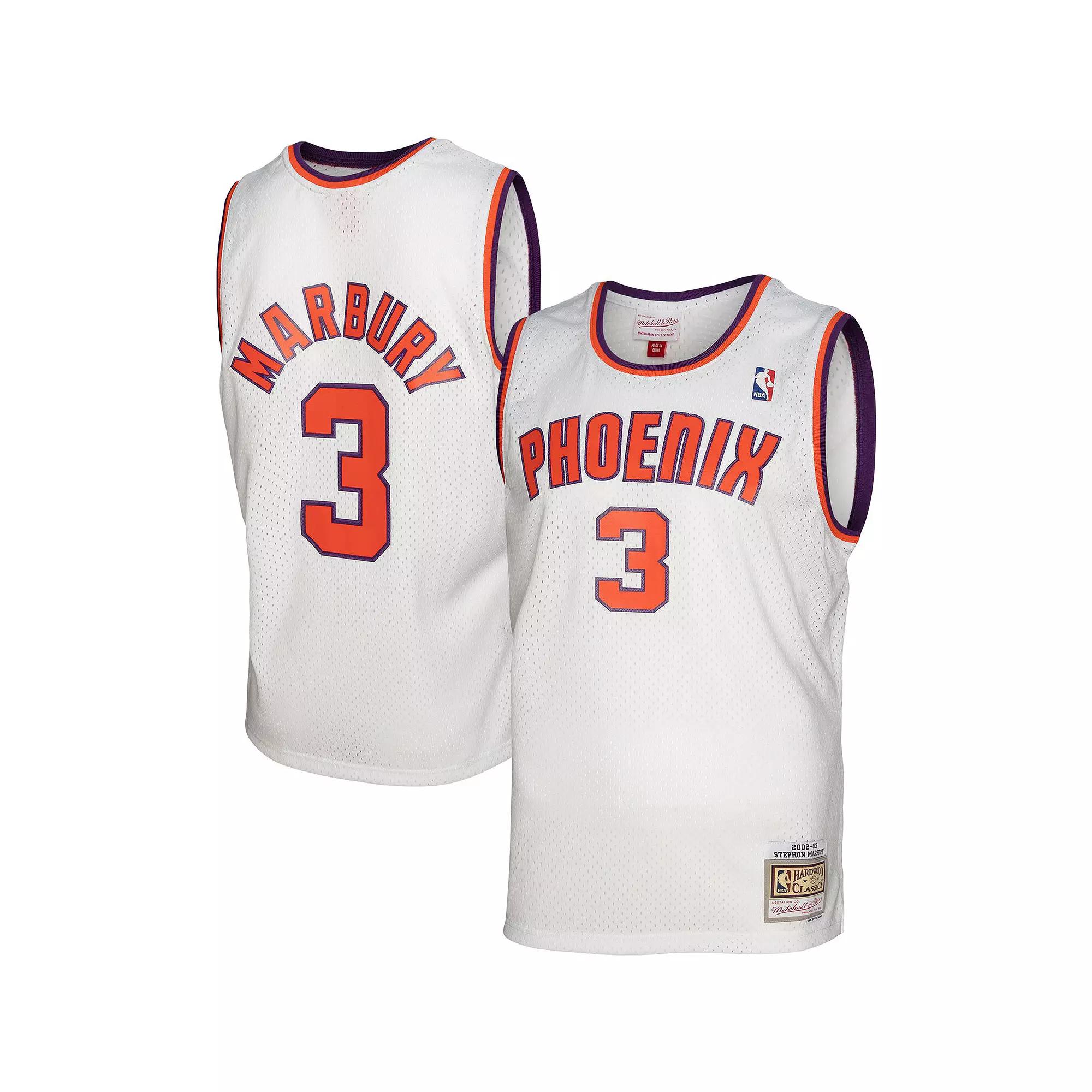 Men's Mitchell & Ness Stephon Marbury White Phoenix Suns 2002-03 Hardwood Classics Swingman Jersey, Size: Small, Phx White Product Image
