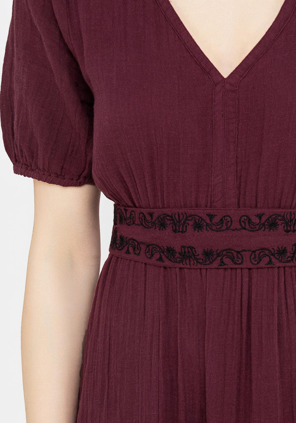 Poultice Embroidered Cotton Midi Dress Product Image