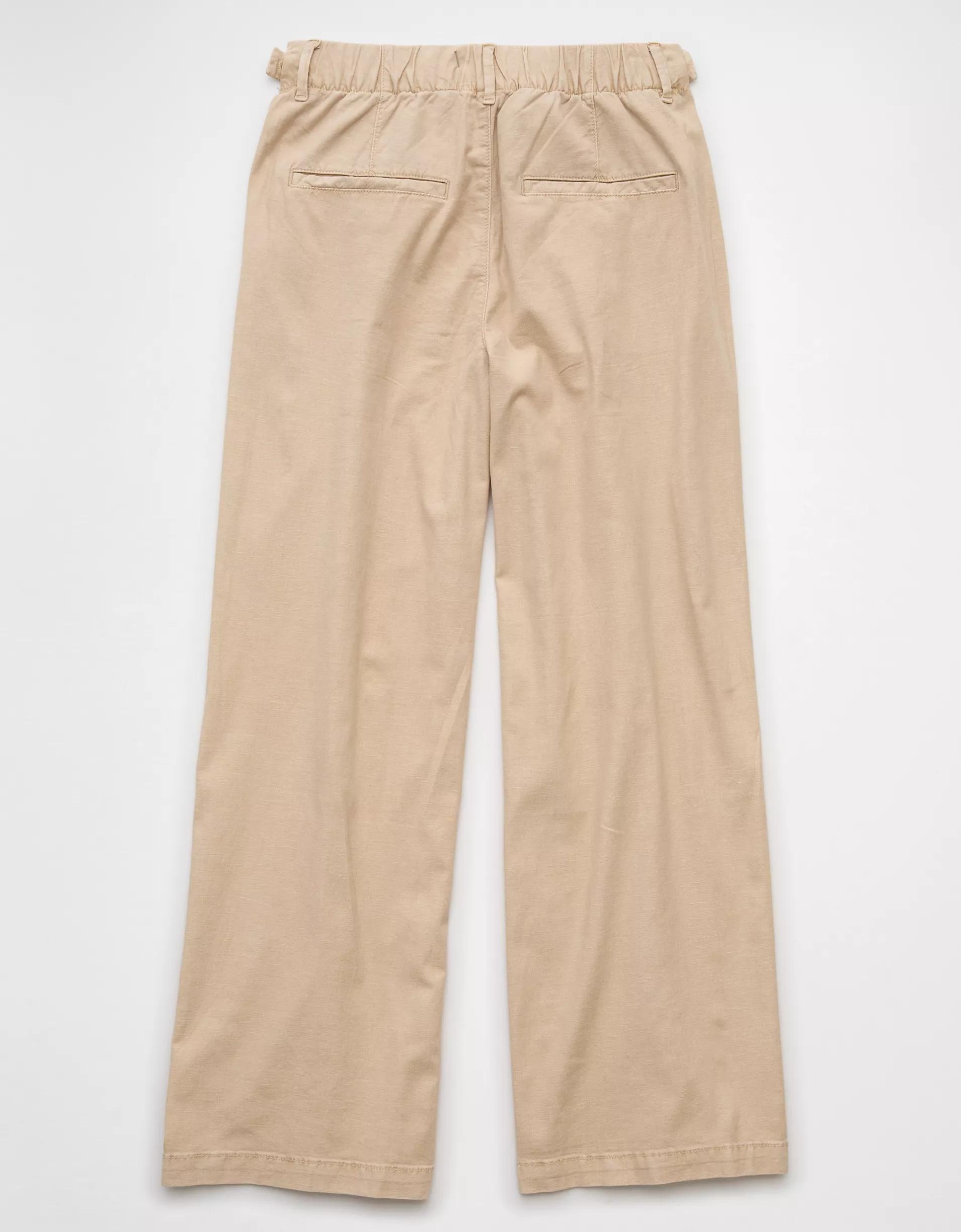 AE Stretch Linen-Blend High-Waisted Wide-Leg Trouser Product Image