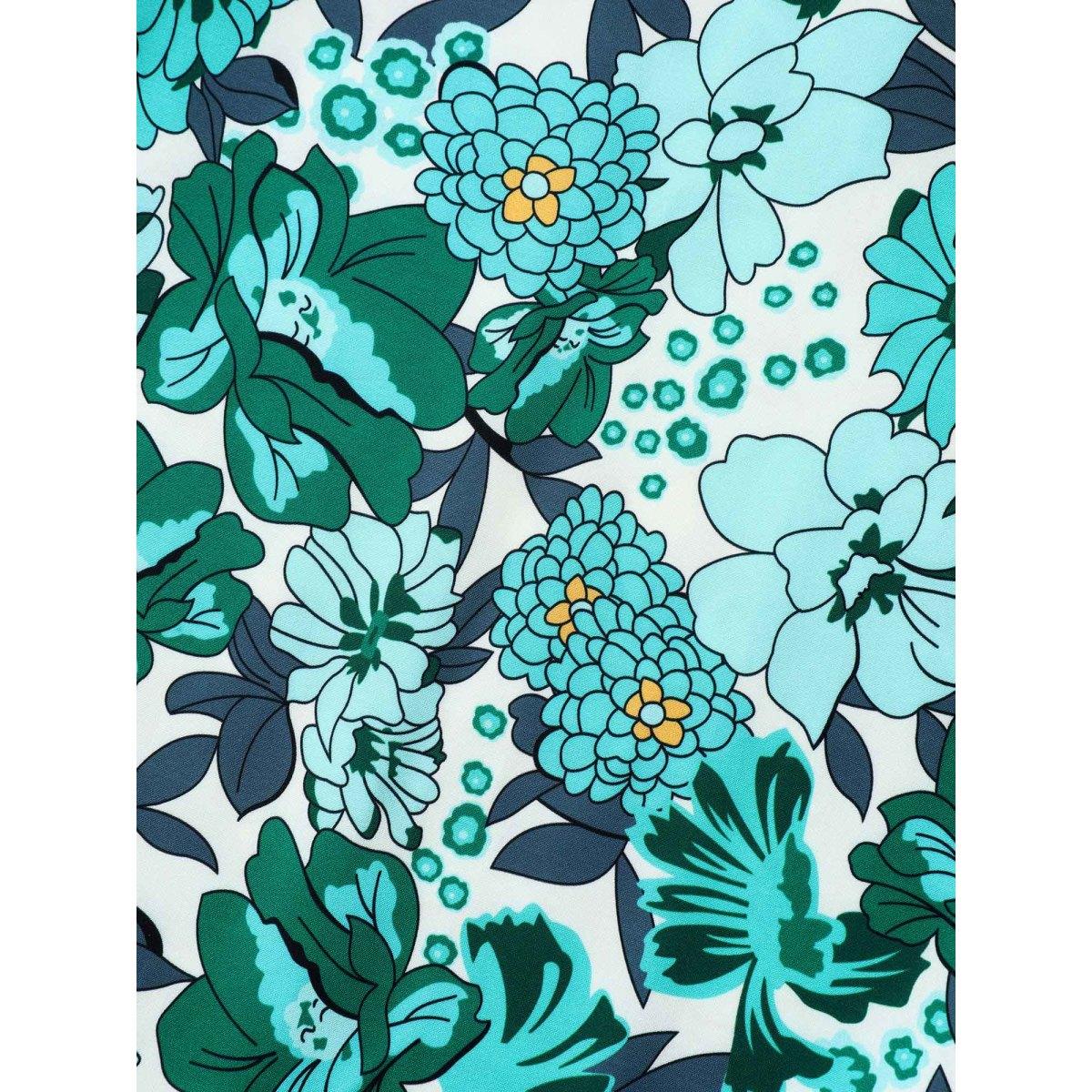 Plus Size Floral Print V-Neck Pockets Midi Dress Arctic Women Elegant Non V-neck Short sleeve Curvy BloomChic 28/5X Product Image