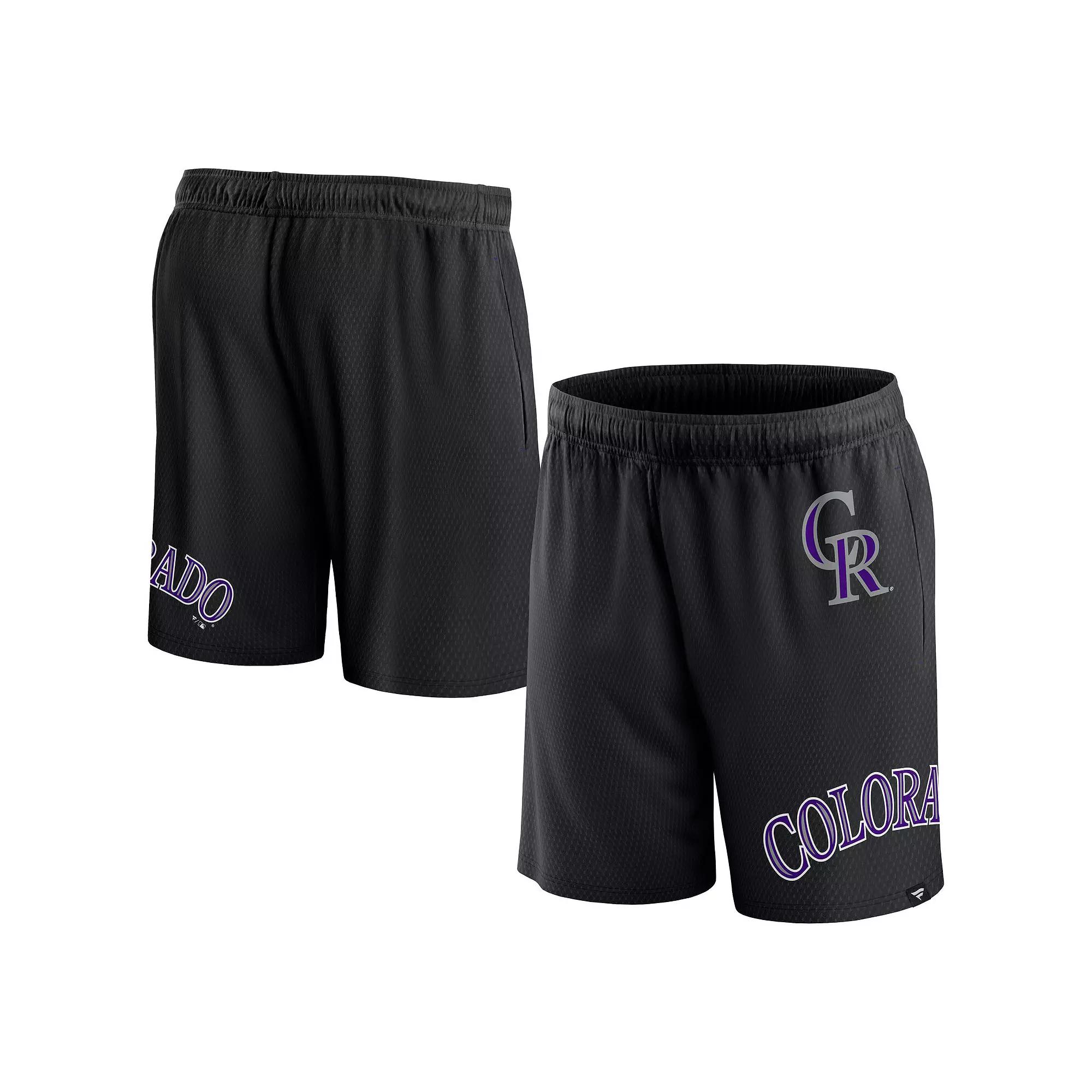 Men's Fanatics Branded Black Colorado Rockies Clincher Mesh Shorts,  Product Image