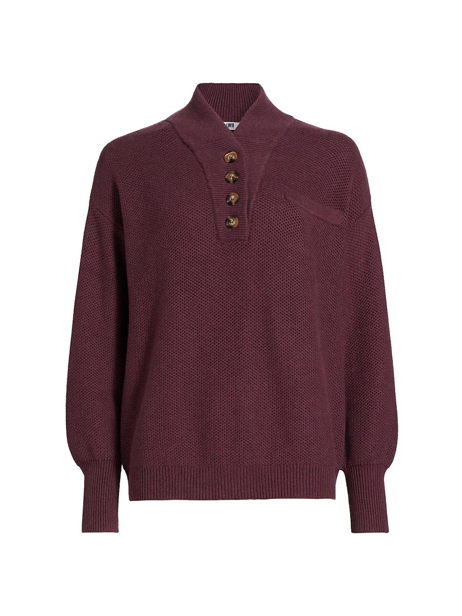 Womens Cottonsilk -Blend Henley Sweater Product Image
