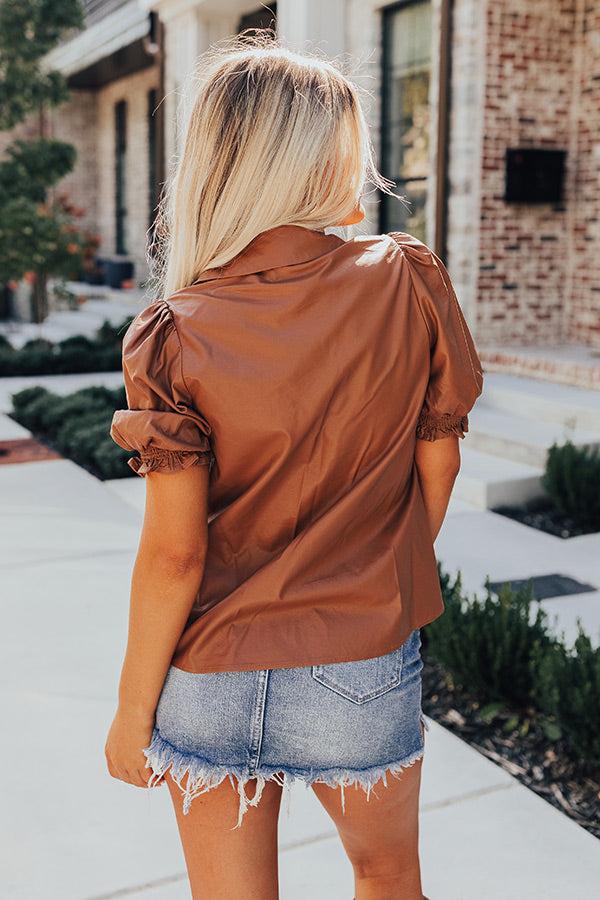 Swept Off Your Feet Faux Leather Top Product Image