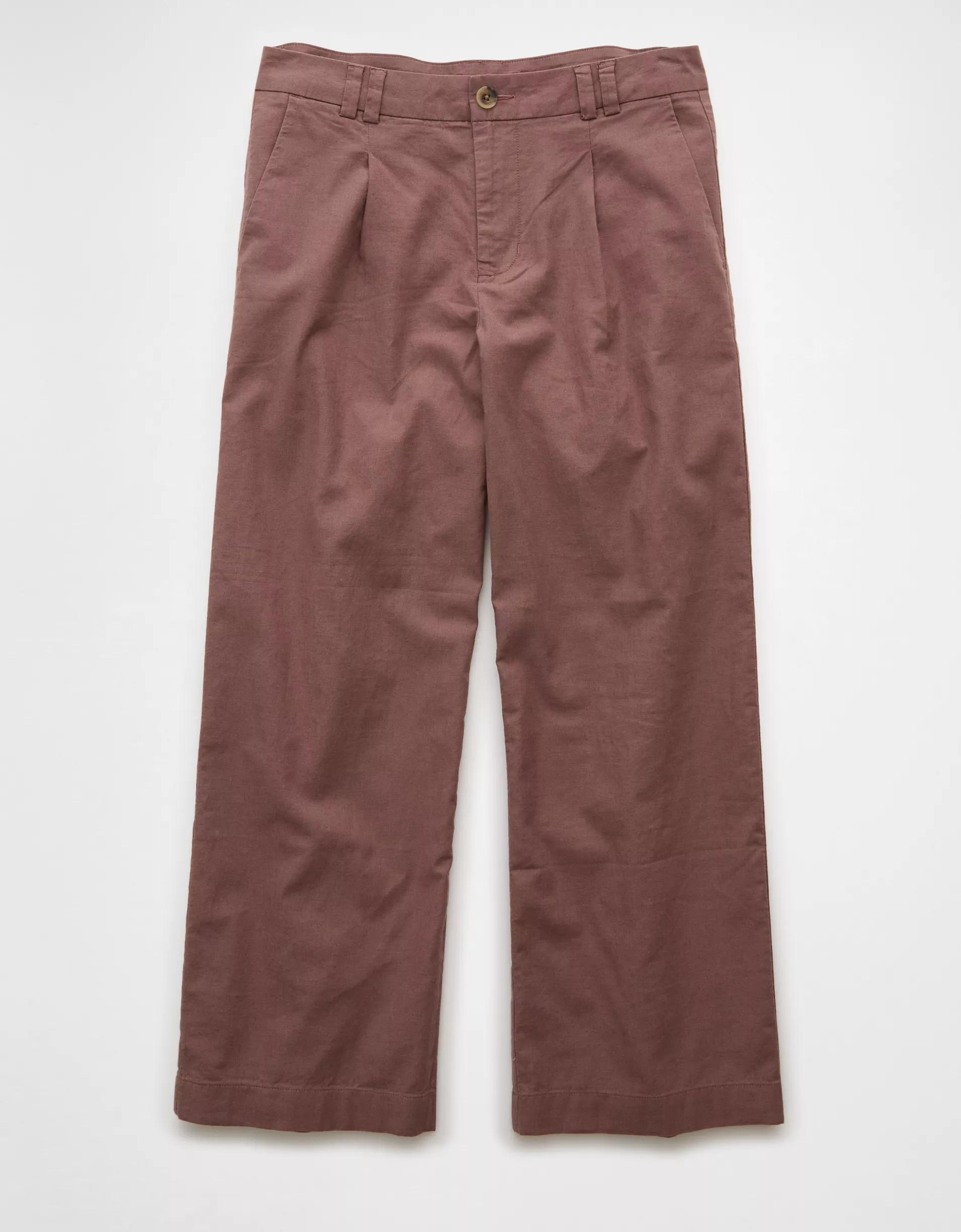 AE Linen-Blend Stovepipe Crop Trouser Product Image