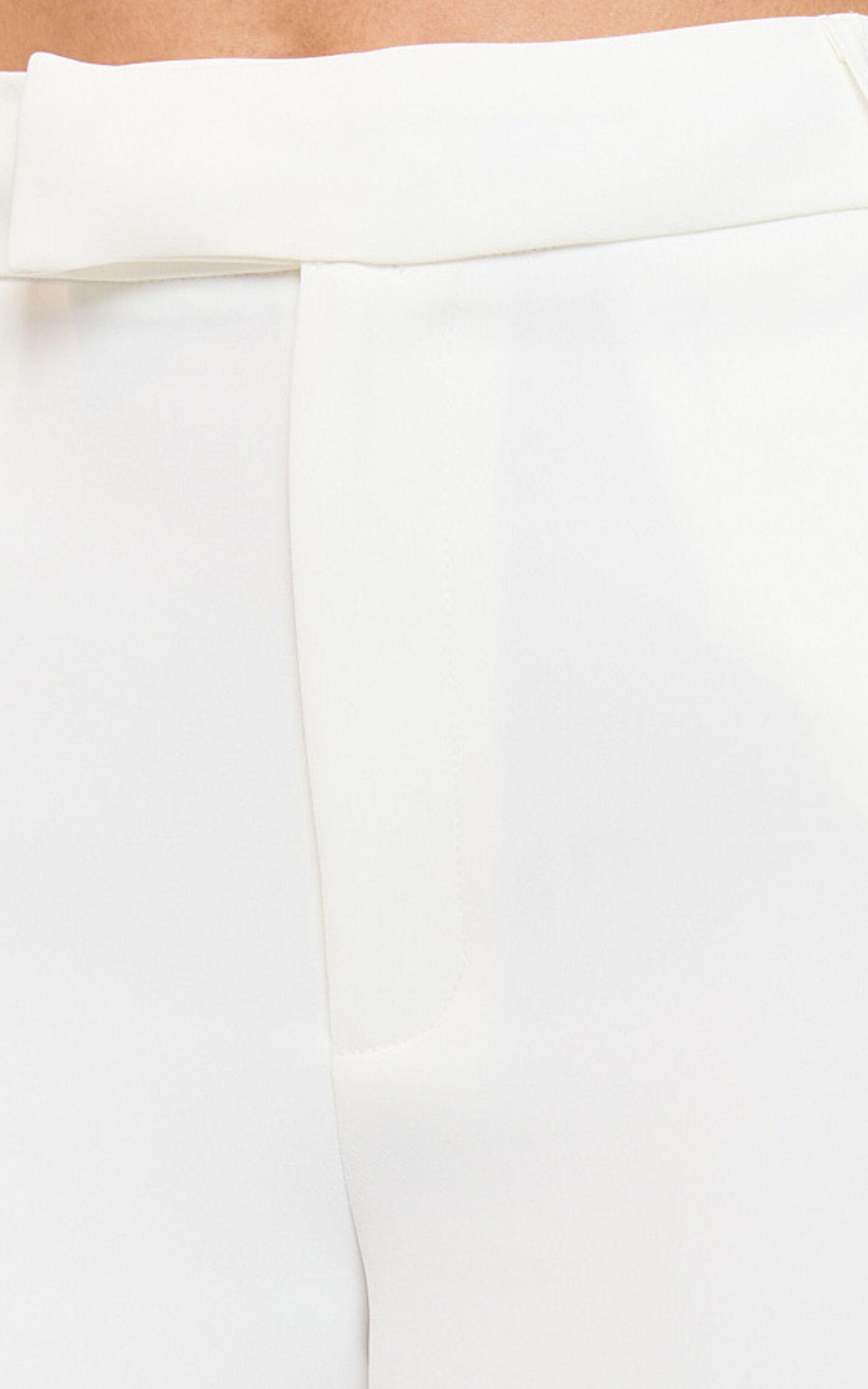 Selena Pants - High Waisted Wide Leg Tailored Pants in Cream Product Image