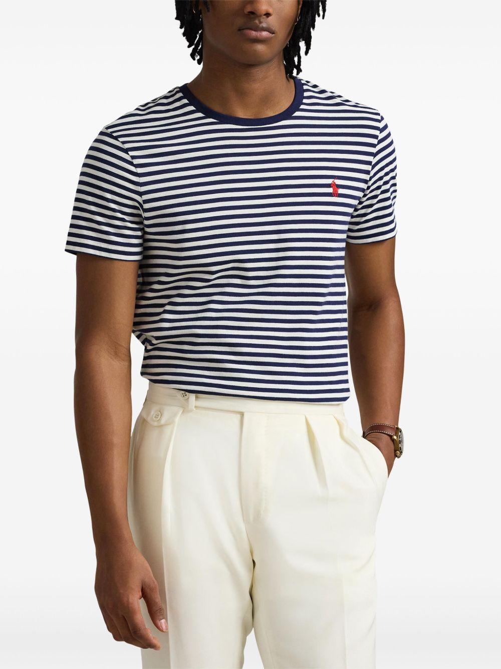 POLO RALPH LAUREN Striped Jersey T-shirt In White Product Image