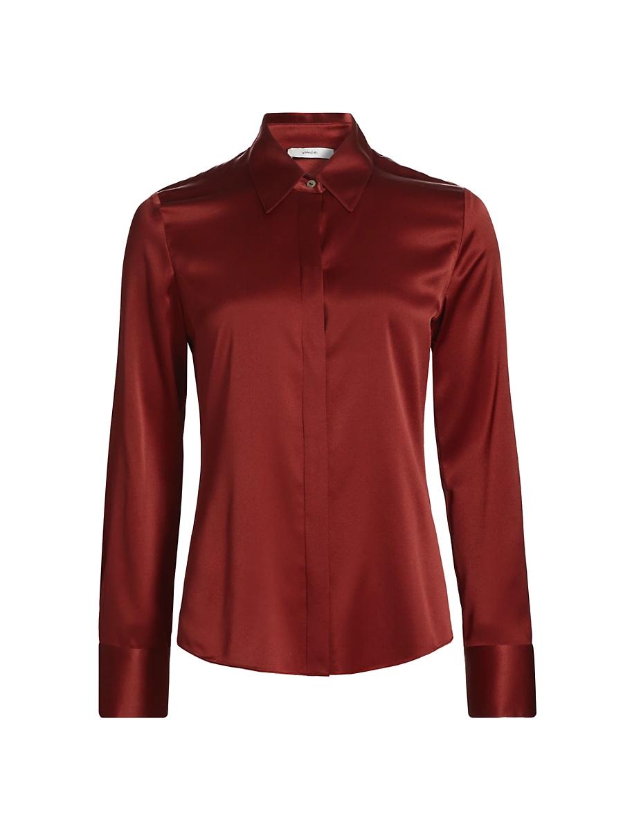 Silk Satin Slim-Fit Shirt Product Image