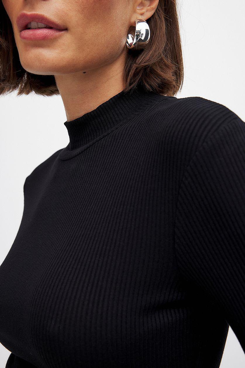 Ribbed Long Sleeved Turtle Neck Top Product Image