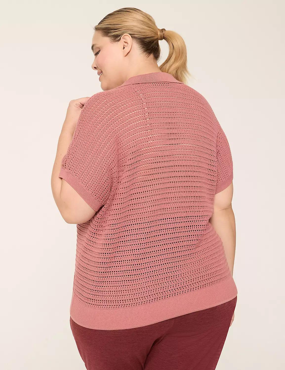 LIVI Short-Sleeve Collared Sweater Product Image