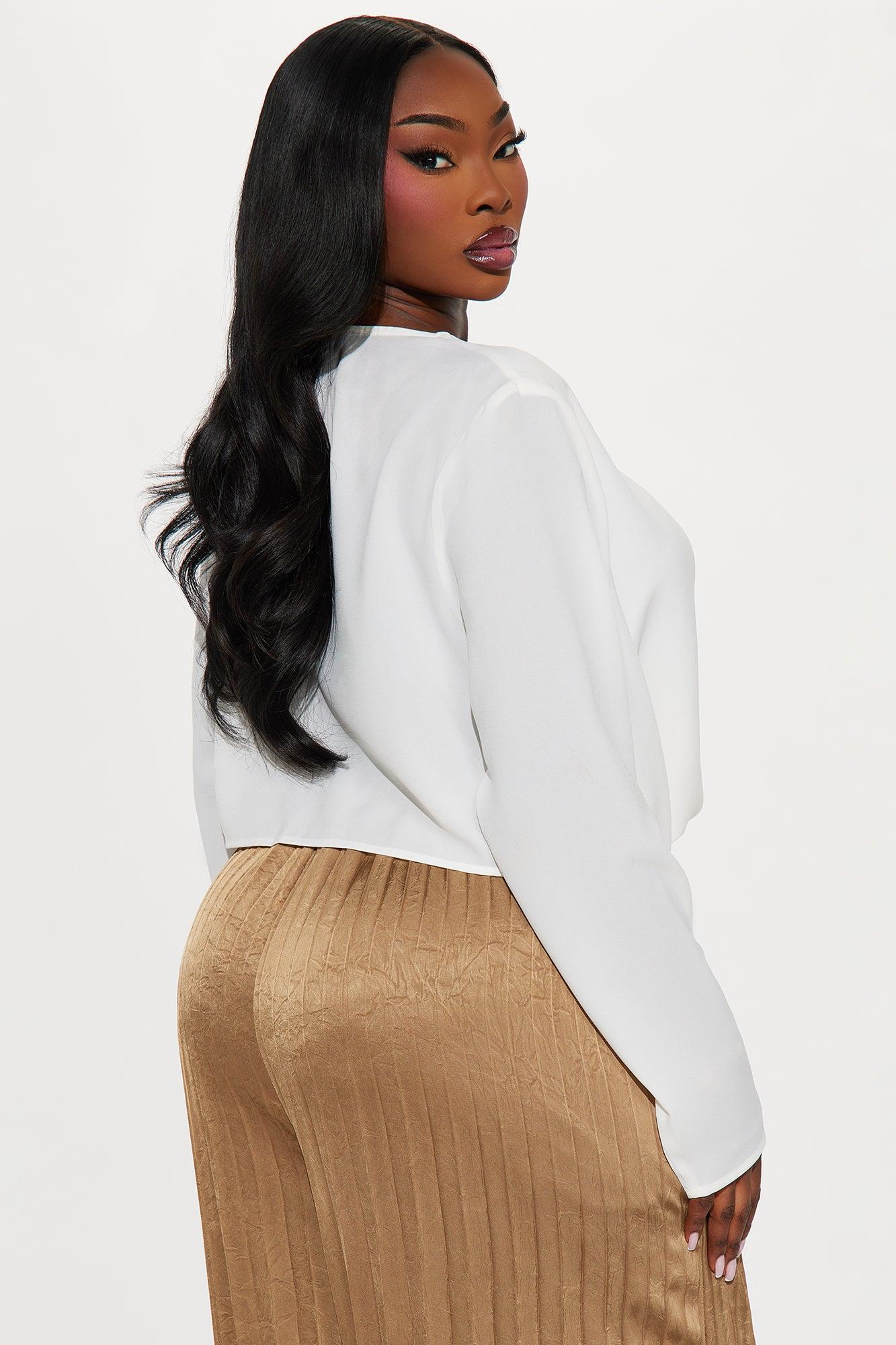 Still Got It Cowl Neck Top - White Female Product Image