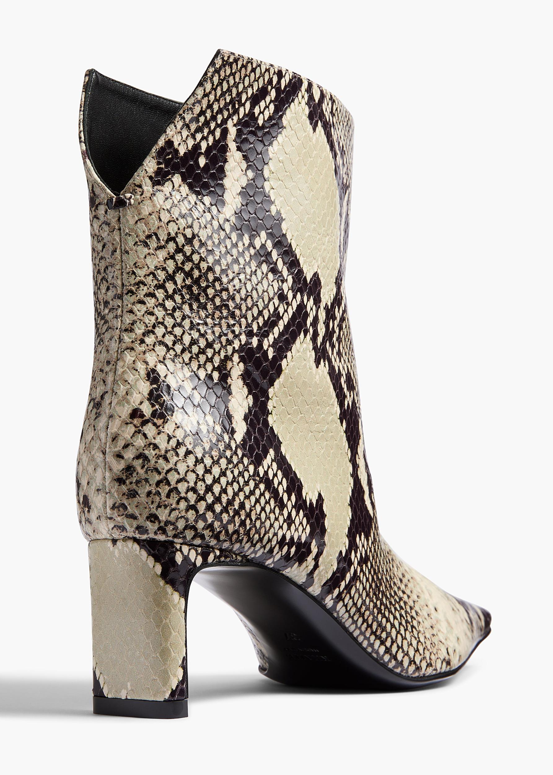 Ona Ankle Boot in Natural Python-Embossed Leather Product Image