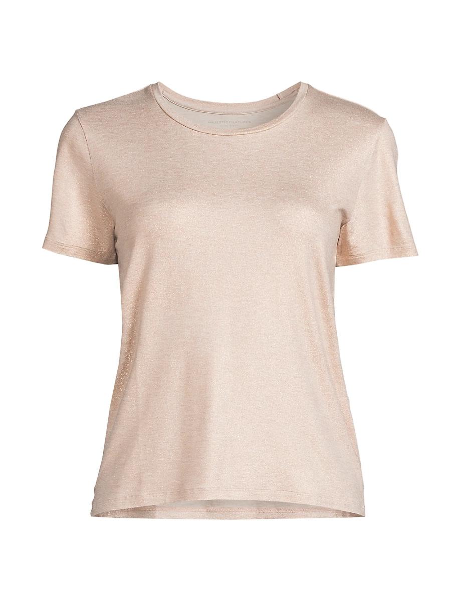 Womens Soft Touch Metallic Crewneck T-Shirt Product Image