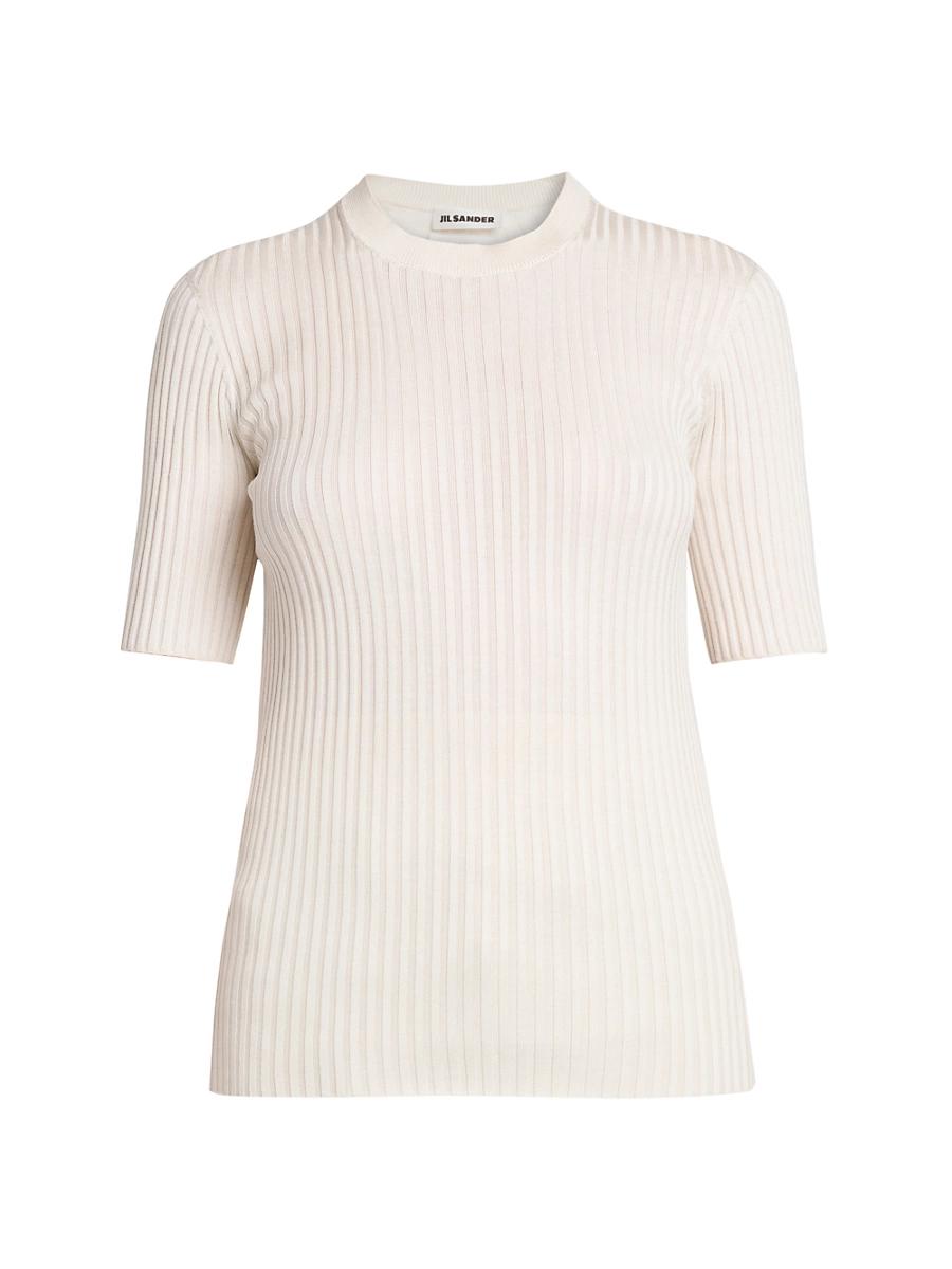 Womens Merino Wool Rib-Knit Top Product Image