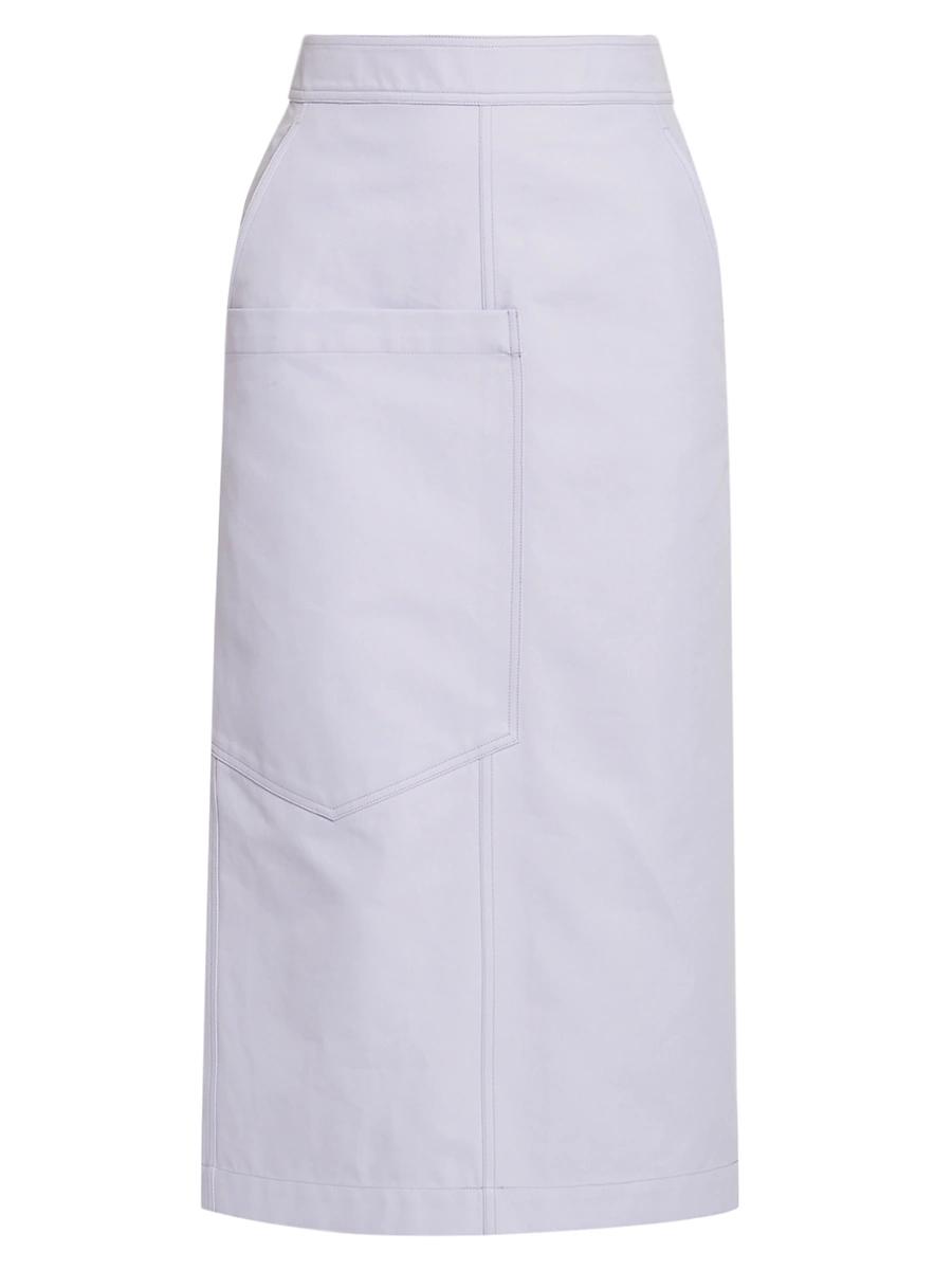 Womens Gabardine Pocket Midi Skirt Product Image