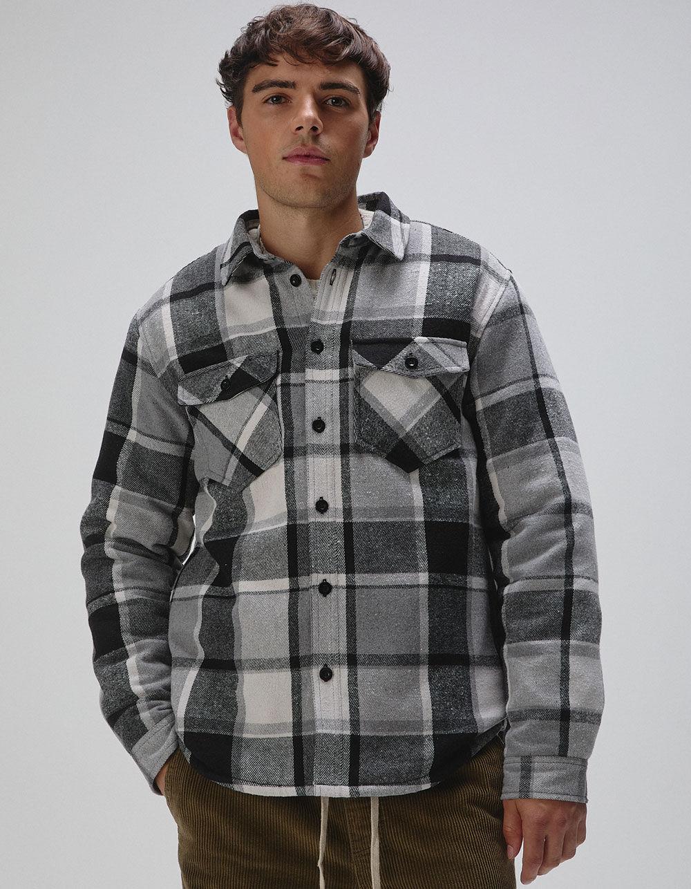 RSQ Mens Plaid Sherpa Jacket - TAN Product Image