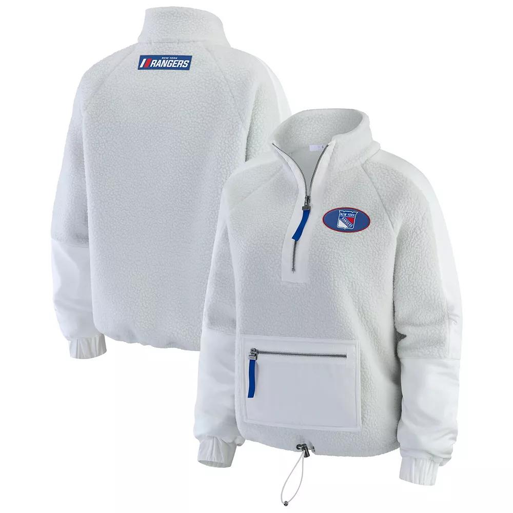 Women's WEAR by Erin Andrews Gray Cincinnati Reds Polar Fleece Quarter-Zip Jacket,  Product Image