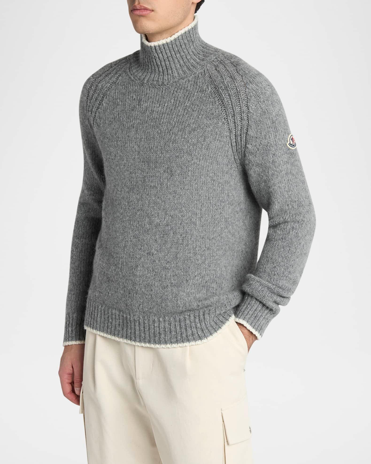 Men's Tipped Wool Turtleneck Sweater Product Image