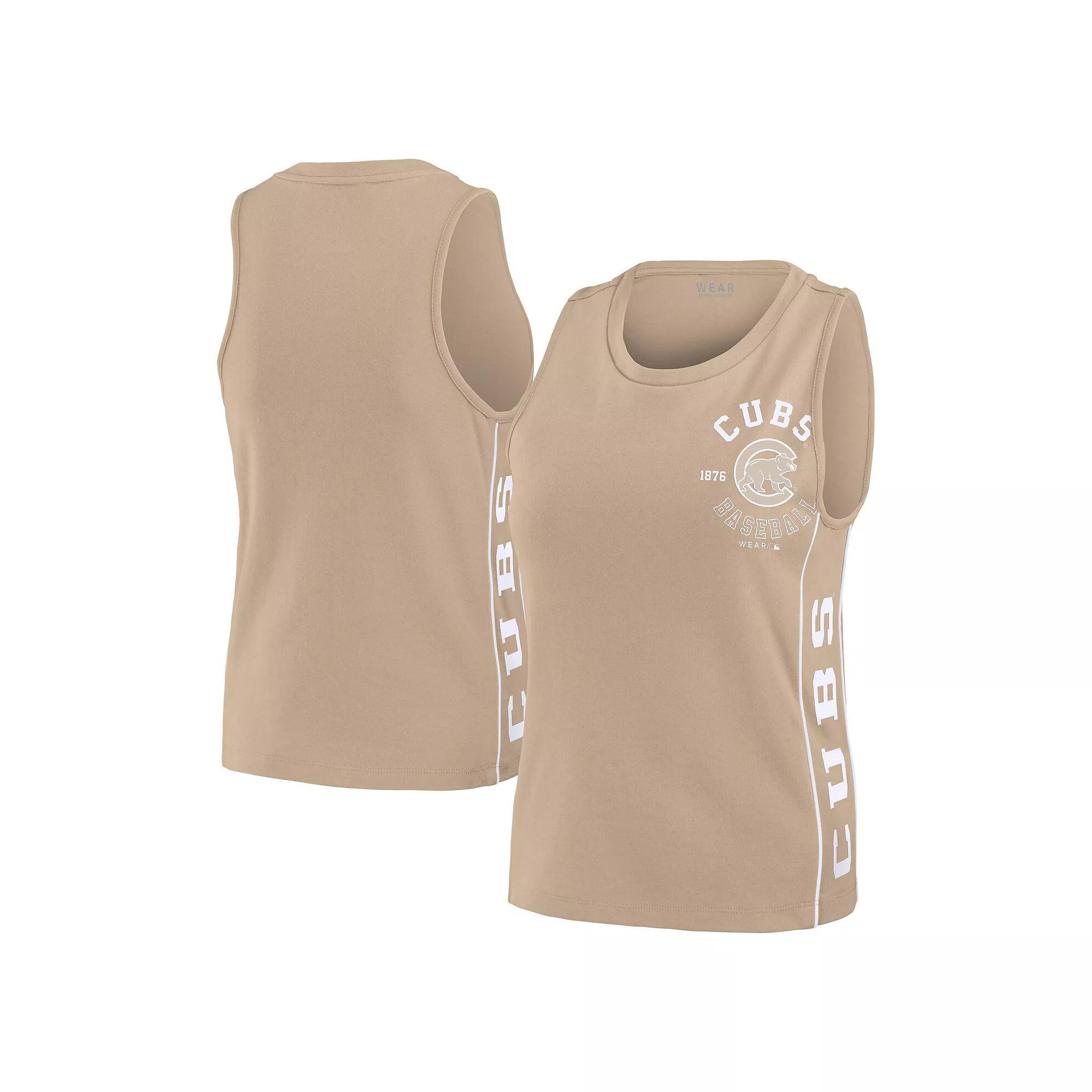 Women's WEAR by Erin Andrews Tan Colorado Rockies Tonal Tank Top, Size: Medium, Team Product Image