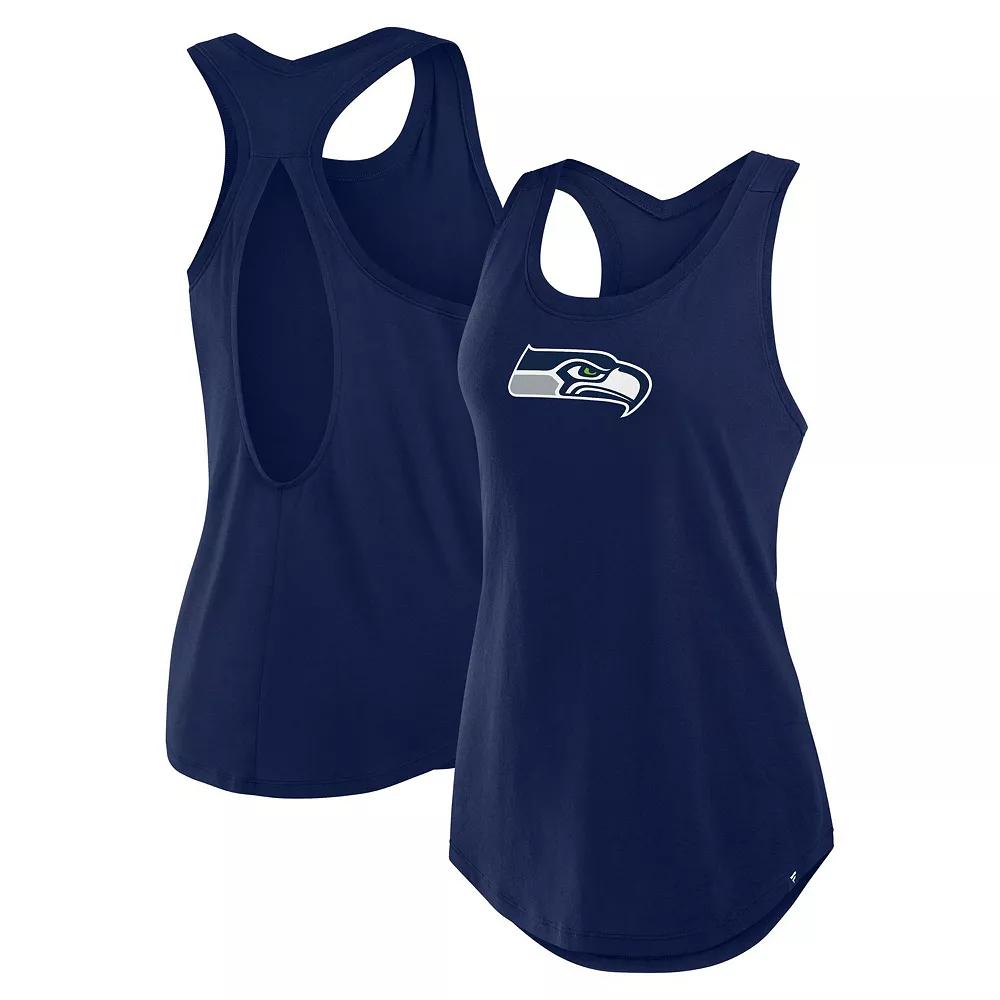 Women's Fanatics College Navy Seattle Seahawks Iron Fan Tank Top,  Product Image