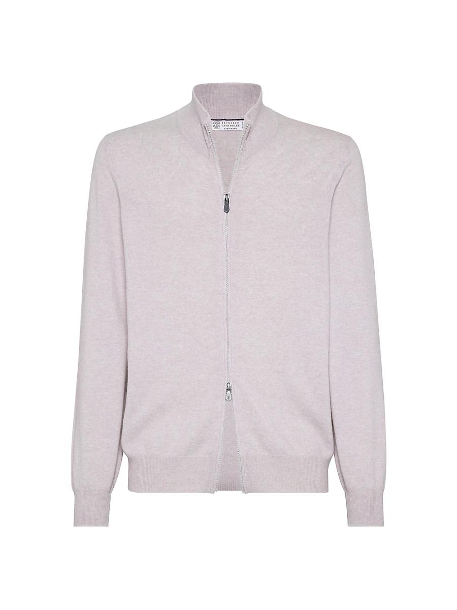 Mens Cashmere Turtleneck Cardigan with Zipper Product Image