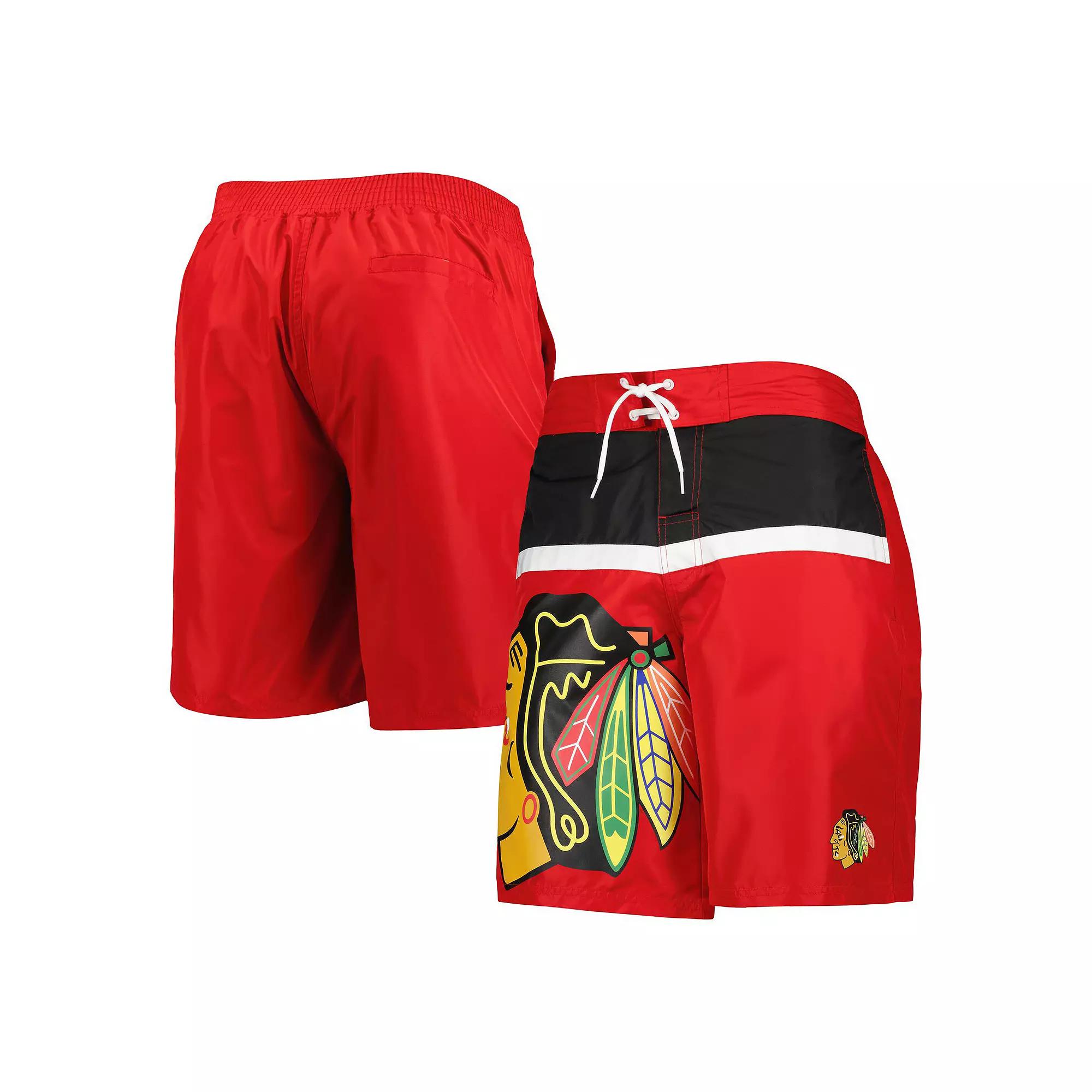 Men's Starter Red Chicago Blackhawks Sea Wind Swim Trunks,  Product Image