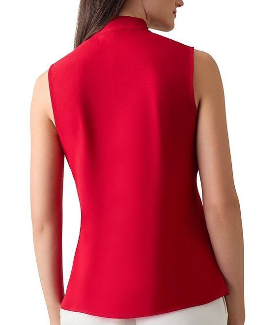Kasper Sleeveless V-Neck Tie Front Sash Blouse Product Image
