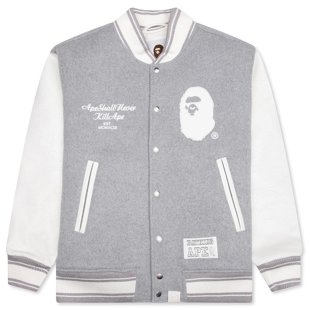 Bape Varsity Jacket - Grey Male Product Image