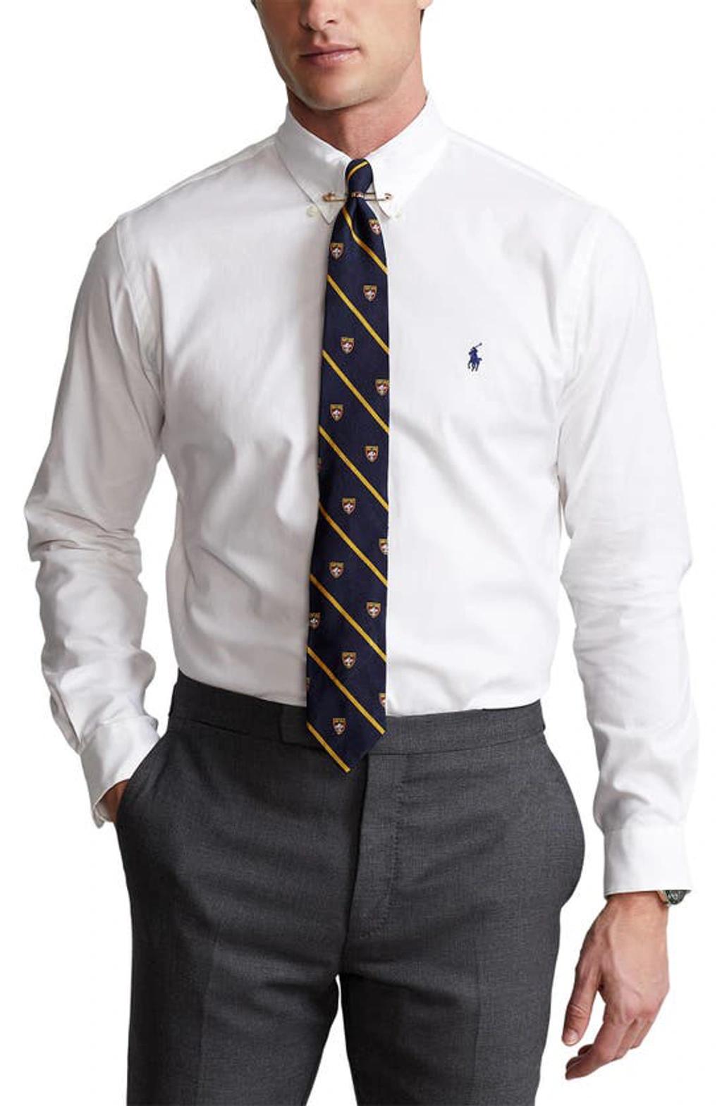 POLO RALPH LAUREN Long-sleeved Button-down Shirt With Tailored Fit In White Product Image