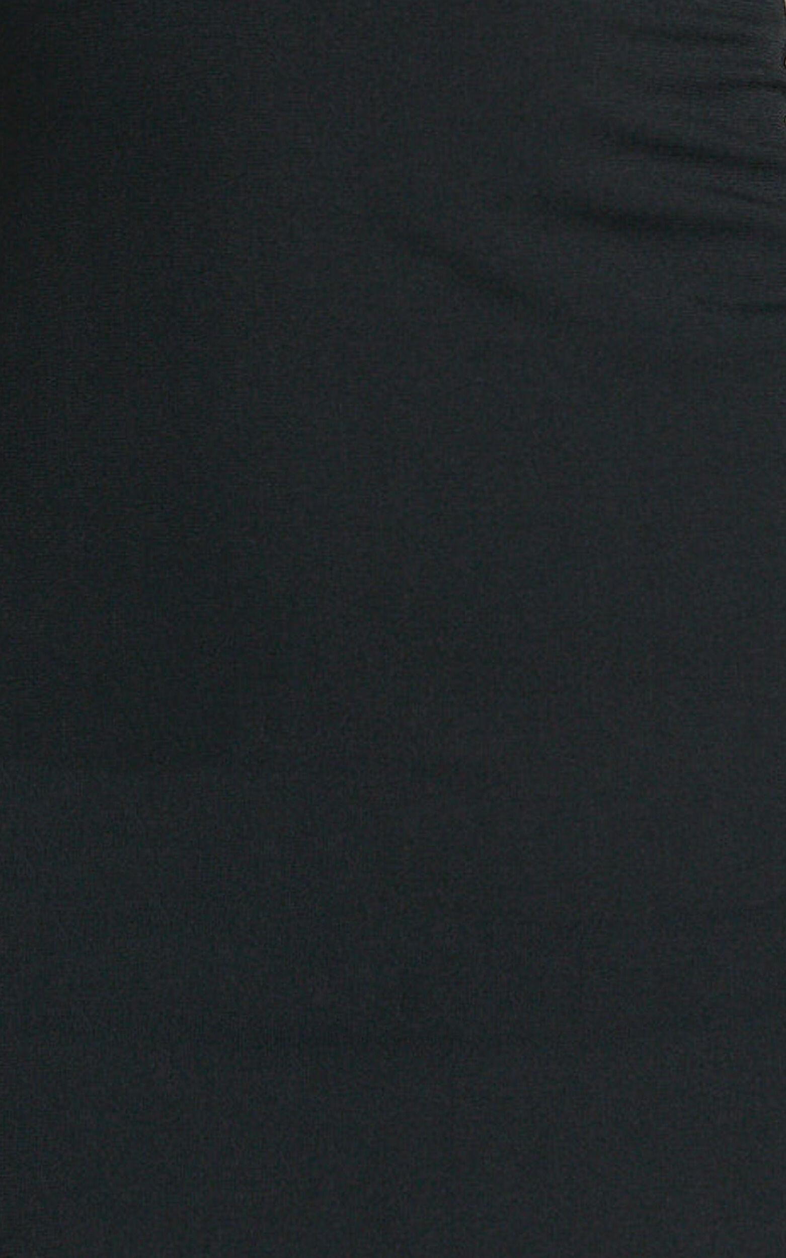 Tracey Mini Dress - Scoop Neck Bodycon Detailed Hem Dress in Black Product Image