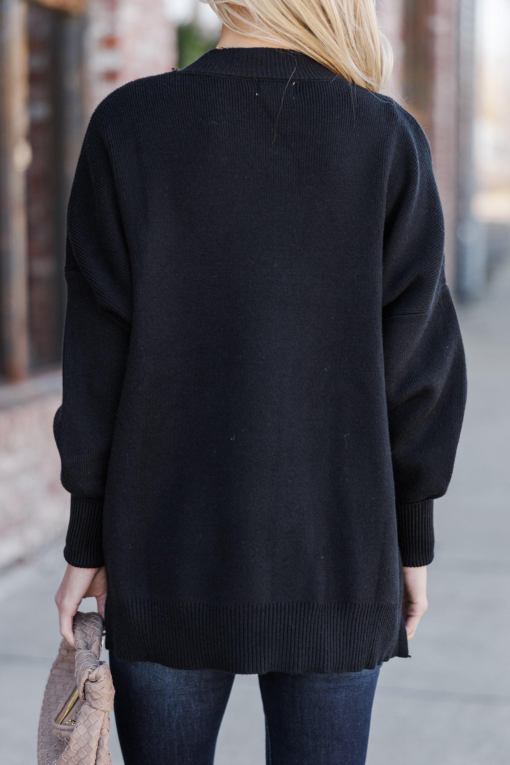 Perfectly You Black Mock Neck Sweater Female Product Image