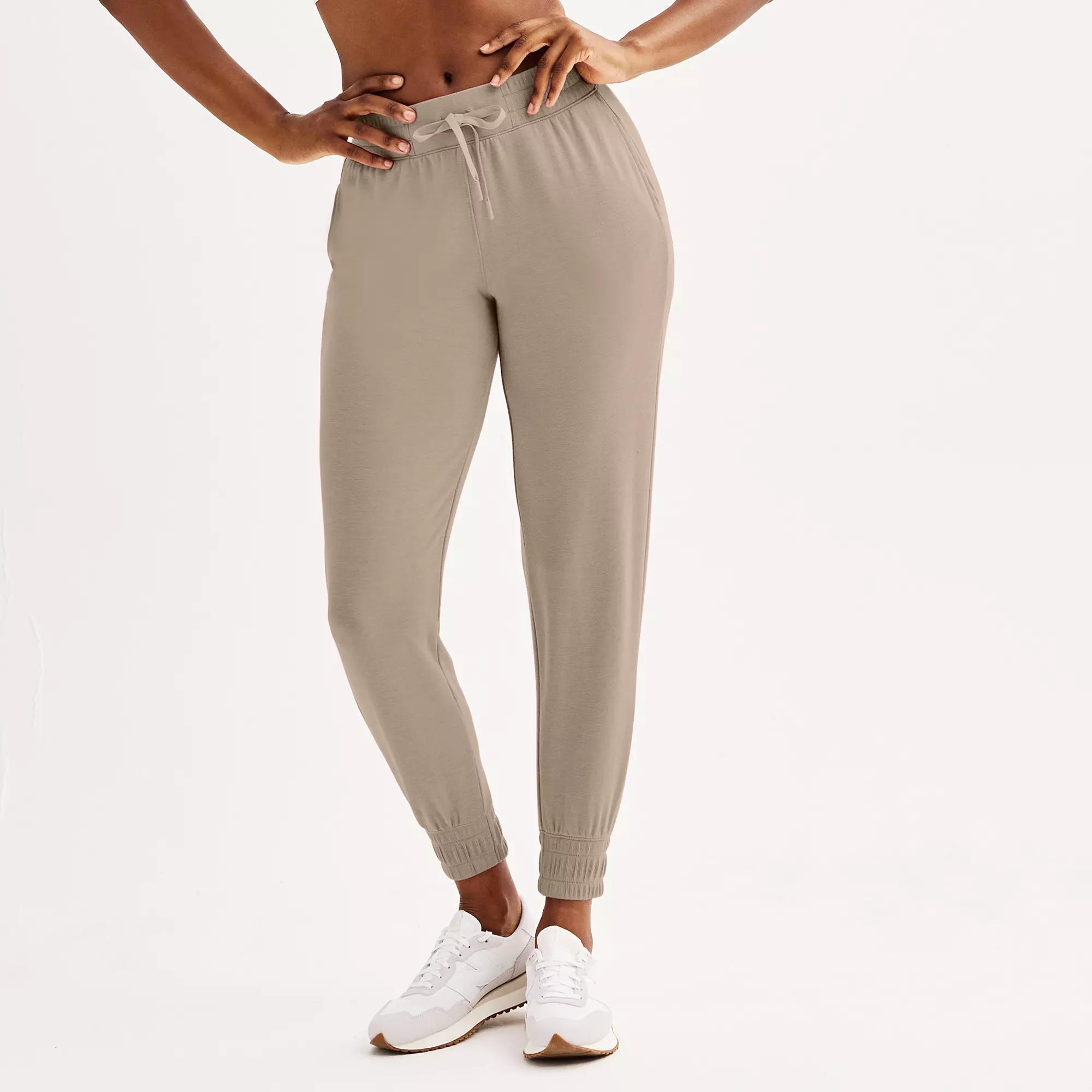 Petite Tek Gear® French Terry Jogger Pants, Women's, Size: Medium Petite, Kalari Green Product Image