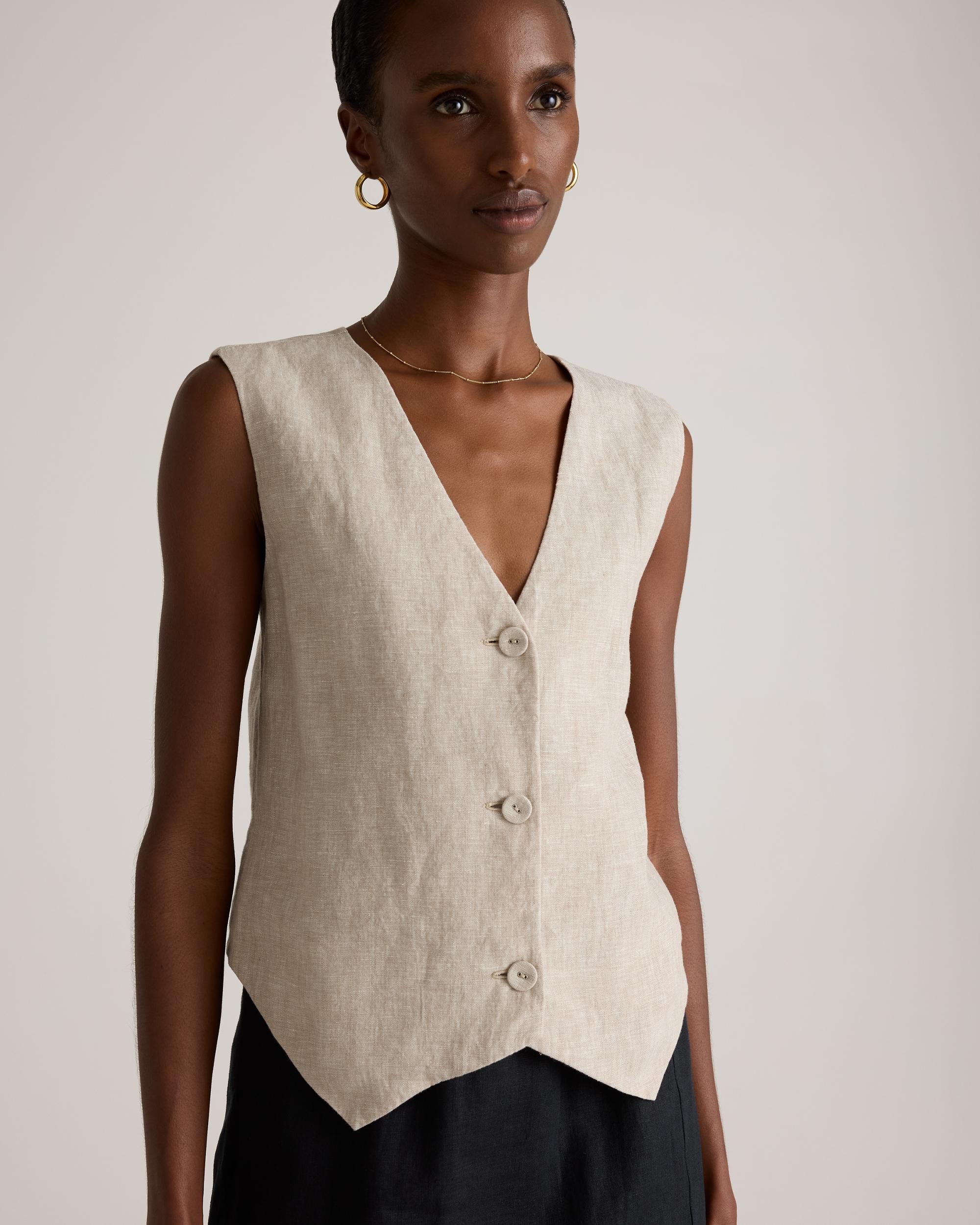 Quince | Women's 100% European Linen Vest Size XS Product Image