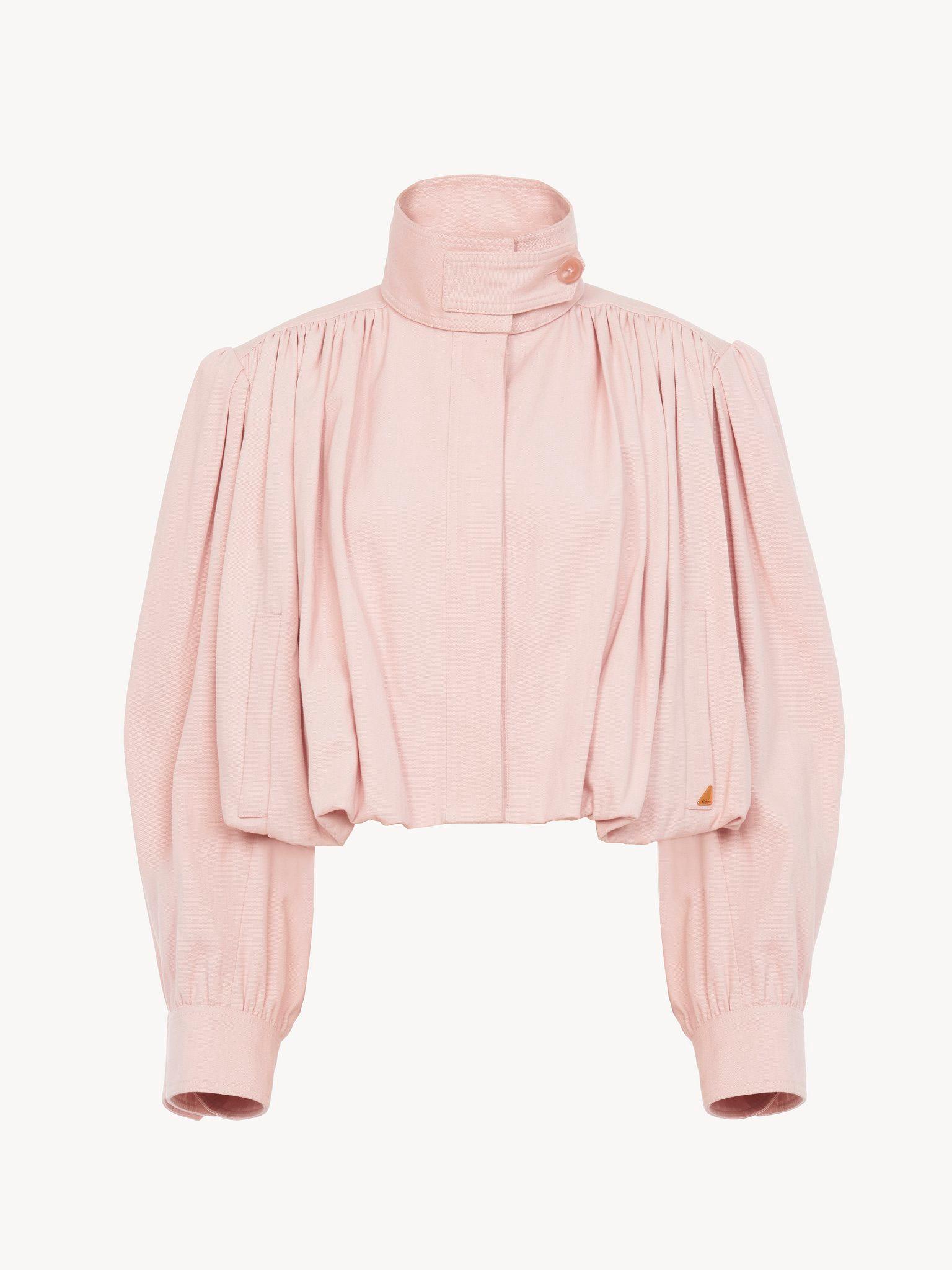 Gathered boule jacket in cotton canvas Product Image